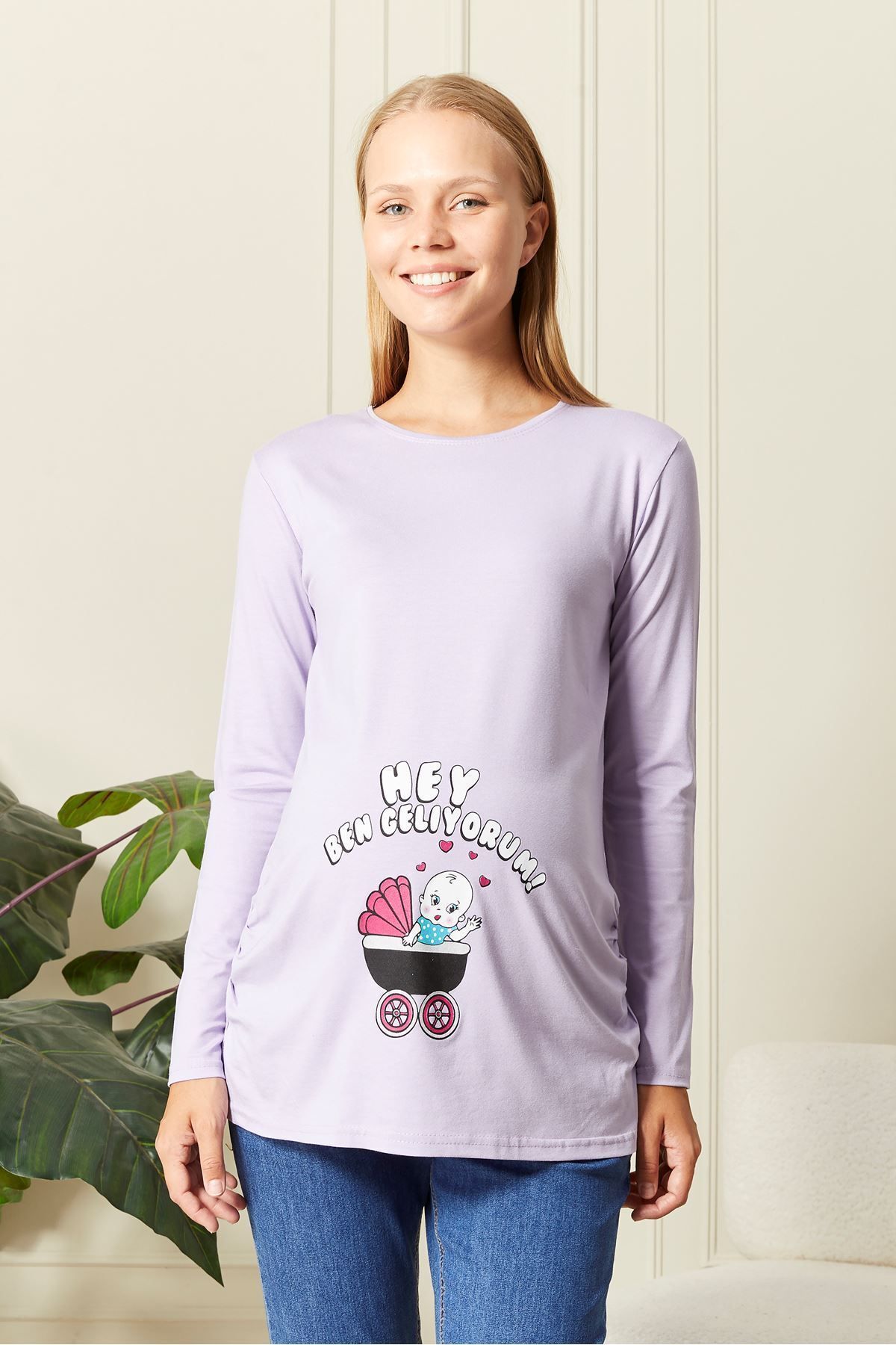 epaavm-Long Sleeve Printed Maternity T-Shirt 2