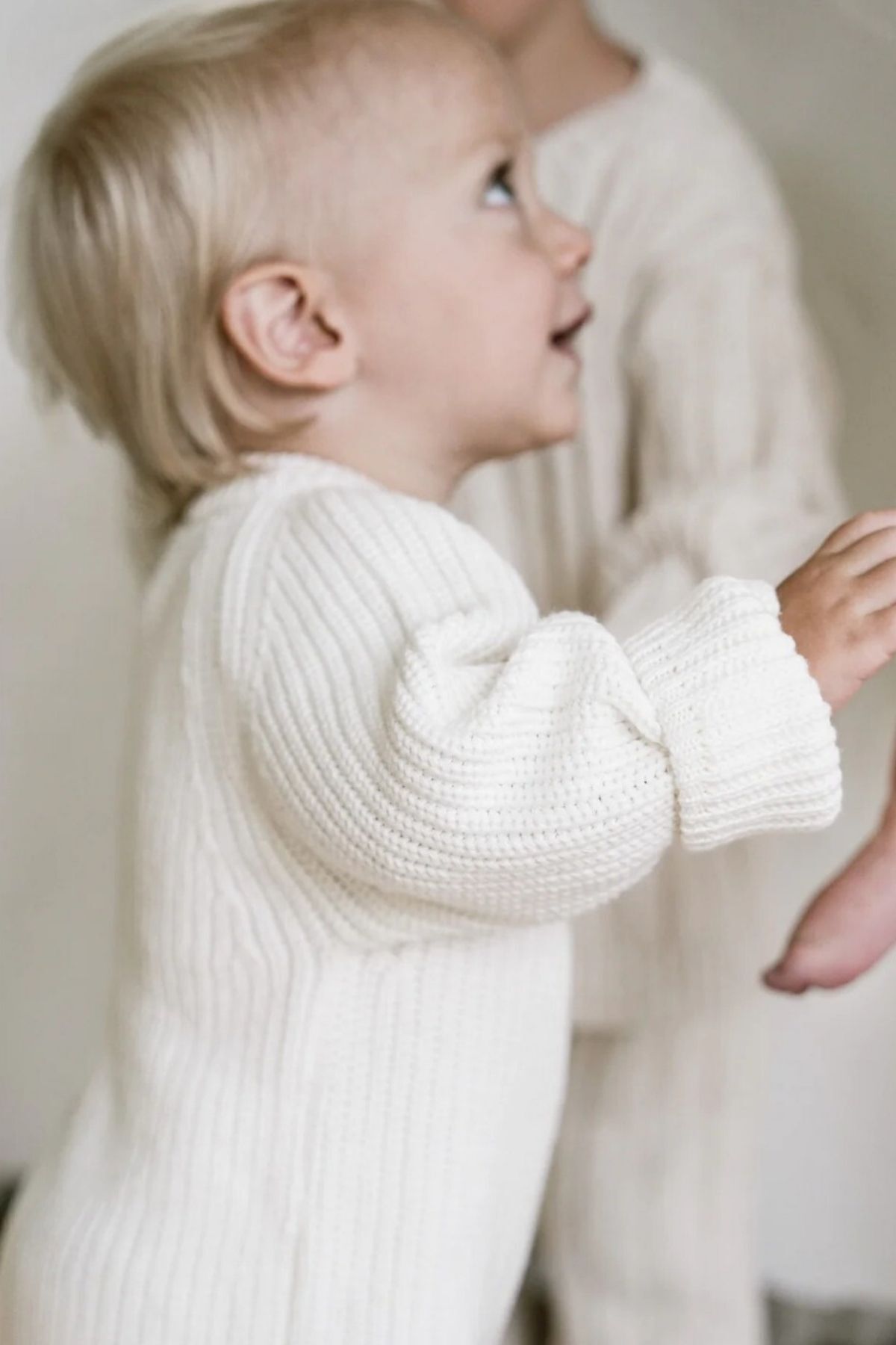 Minytrendy Kız/erkek Bebek Örme Düğme Detaylı Şapkalı Triko Yenidoğan Tulum Takımı-ekru fotoğrafı 6 (önizleme)