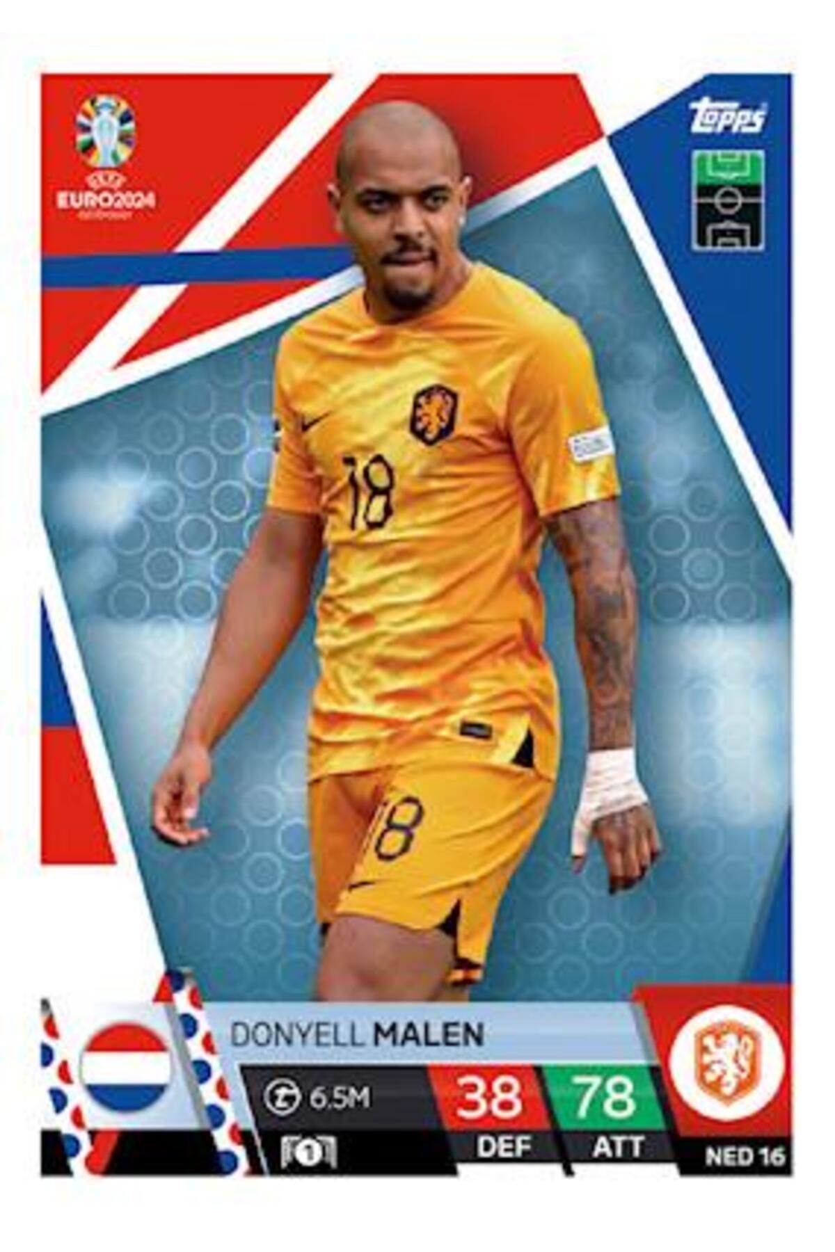 Topps-Euro 2024 Netherlands Donyell Malen Football Cards - Match Attax Ned16 1