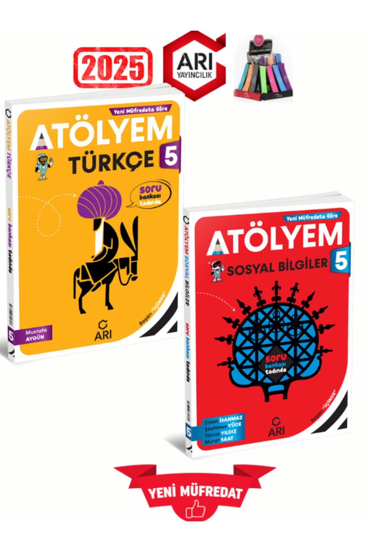 Arı Yayıncılık 2024-2025 Müfredat 5.Sınıf Atölyem Türkçe-Sosyal %100 Yeni Konu Özetli Soru Bankası+Kalemlik