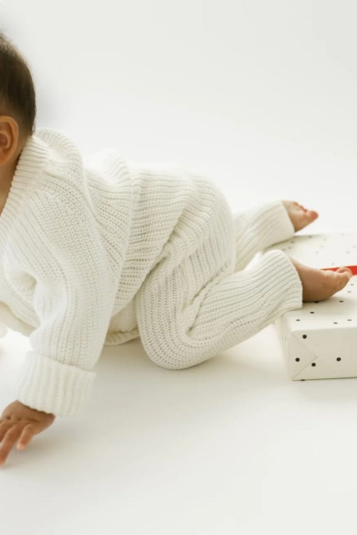 Minytrendy Kız/erkek Bebek Örme Düğme Detaylı Şapkalı Triko Yenidoğan Tulum Takımı-ekru fotoğrafı 5 (önizleme)