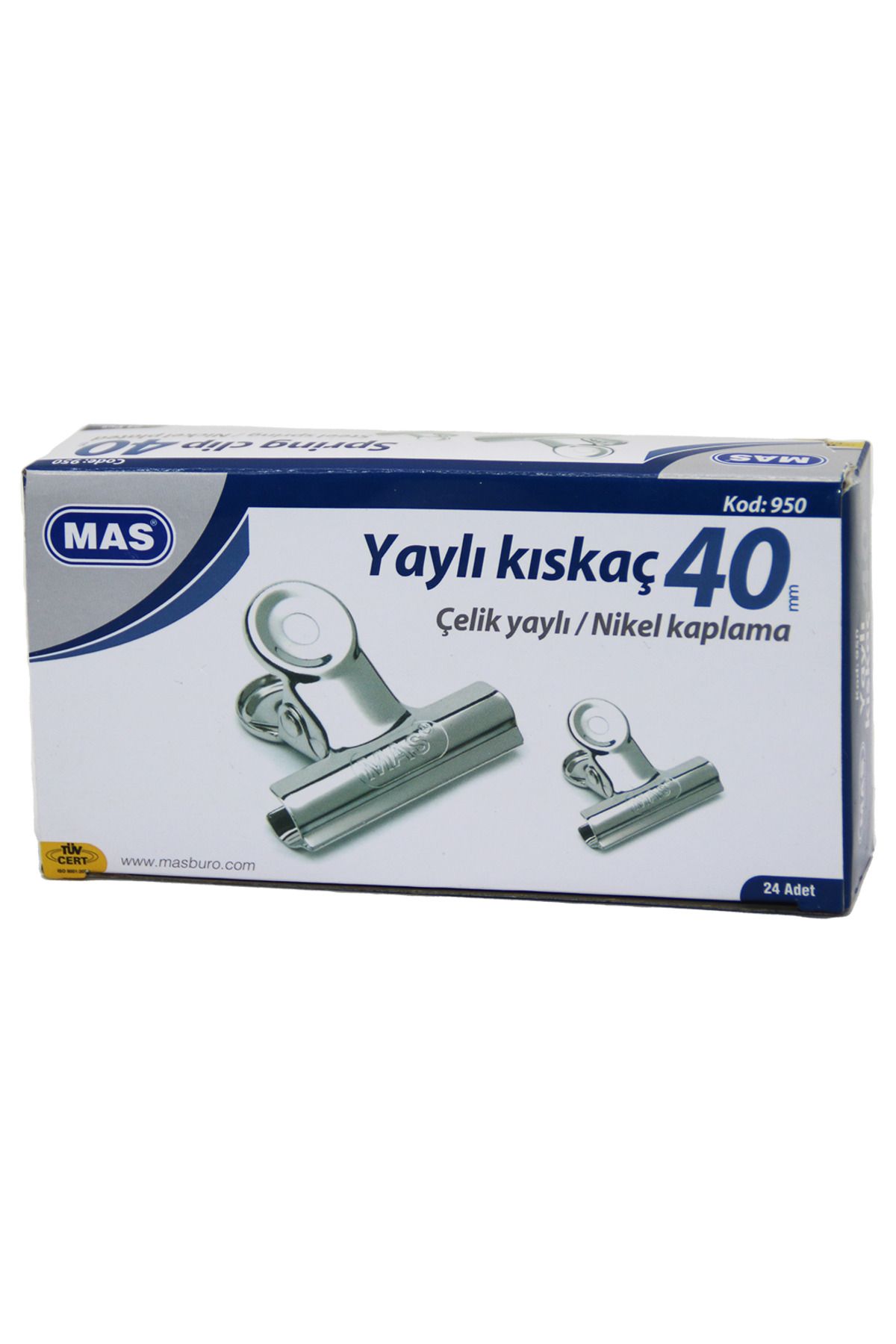 Lunaross BEYAZ METAL KISKAÇ 40 MM 24 PARÇA  YAYLI CİLT KISKAÇI (4914)