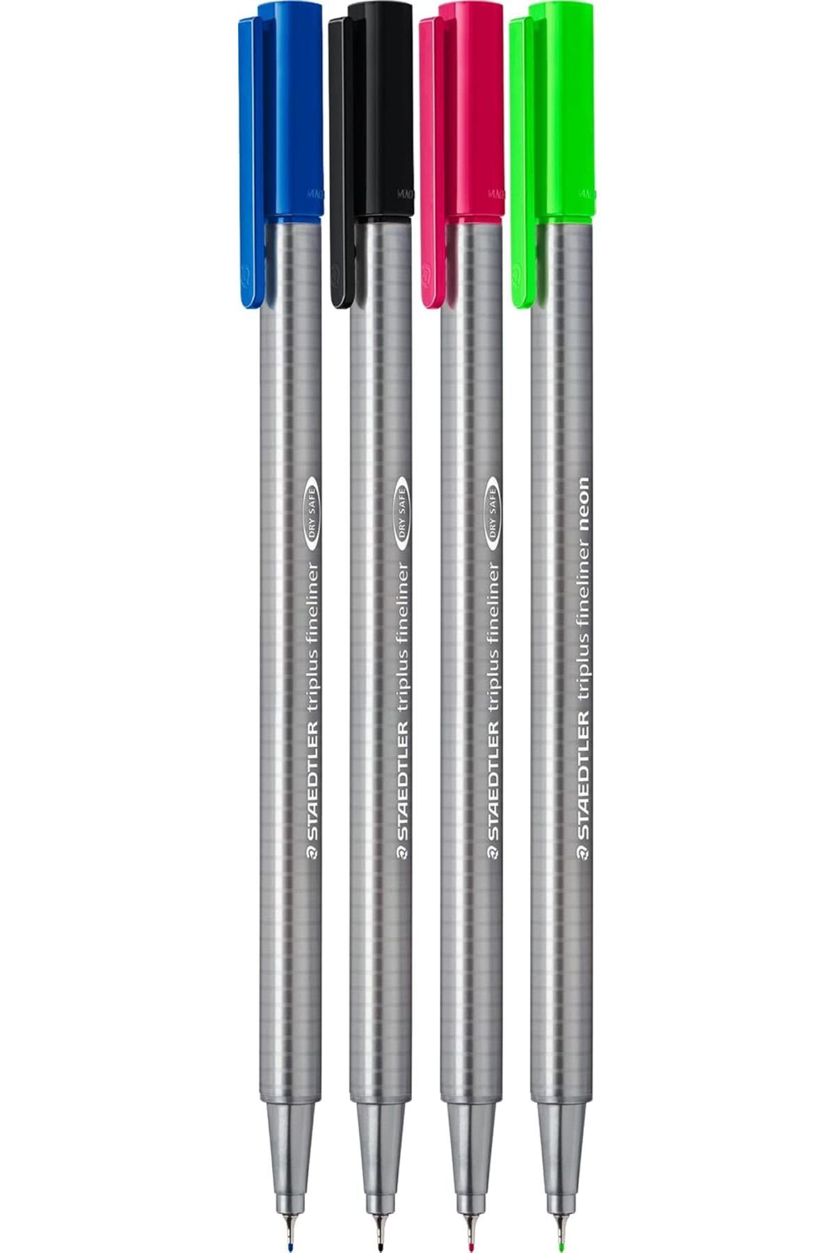 STOREMAX efshopx Triplus 0.3 mm Fineliner 4'lü Blister Set (334-3 Mavi, 334-2 Kırmızı, 334-9 Siyah, 334-5