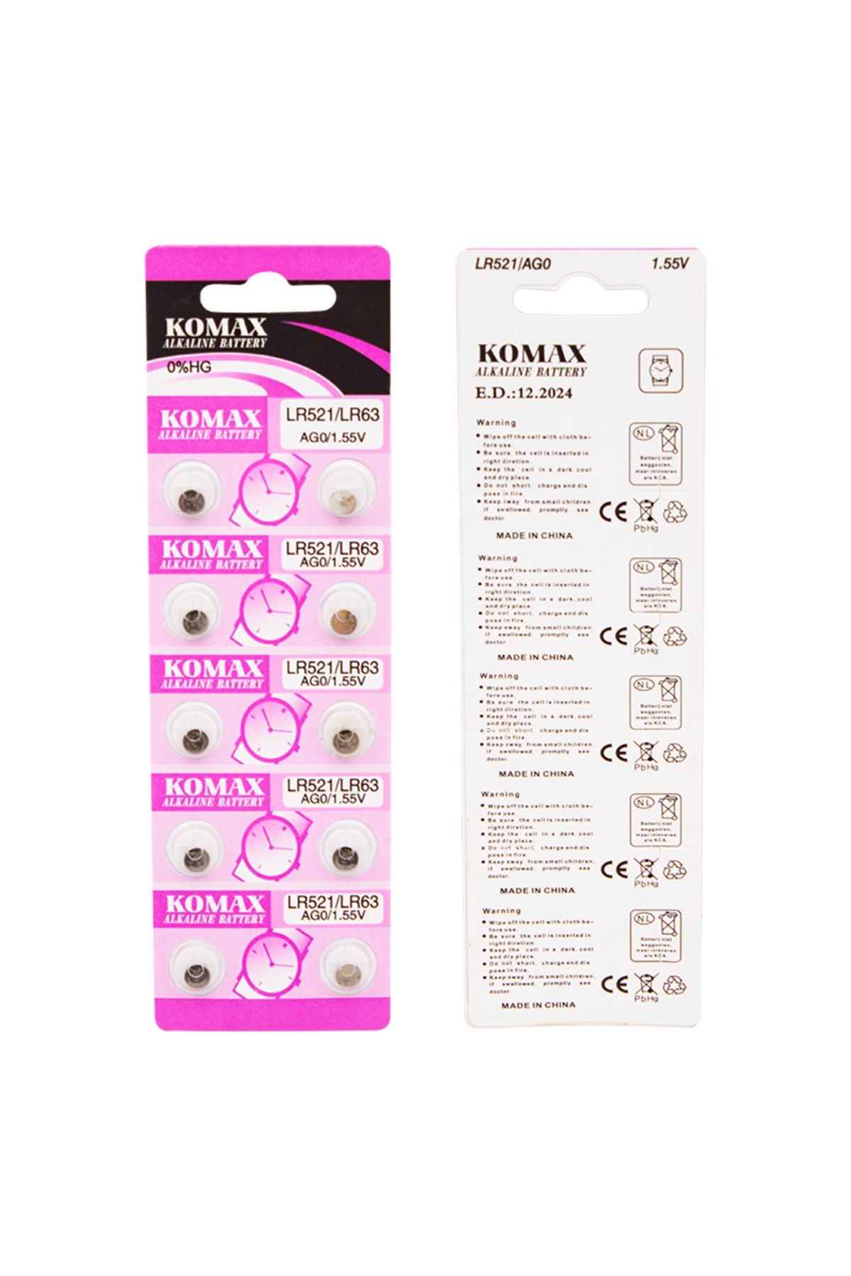 Qirora KOMAX AG-0 ALKALİN LR521/379 DÜĞME PİL (10LU PAKET) (4614)