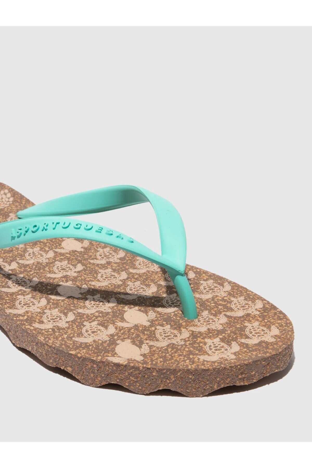 Asportuguesas-Beach Flip-Flops Turtle Blue Rubber Strap Flip-Flops 3