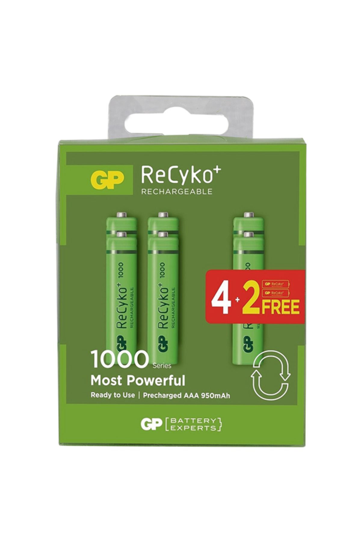 İklimStore GP RECYKO 950 MAH AAA İNCE 4+2 6LI ŞARJLI PİL PAKET FİYATI (5131)