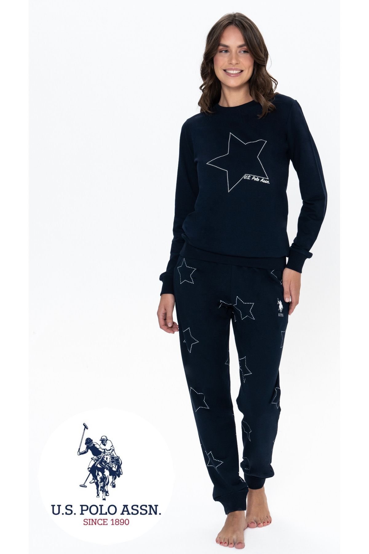 U.S. Polo Assn.-Star Print Women's Jogger Tracksuit Set - Nova Home Clothing By.1.N.777.Vac.7.B.1.V/Oa.4 1