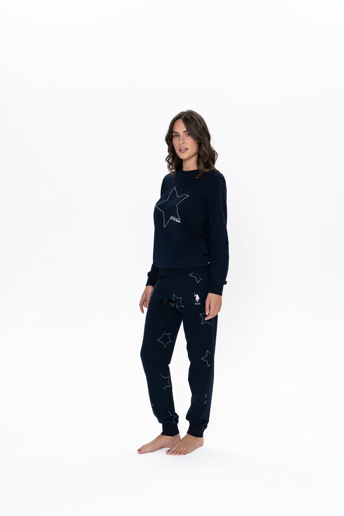 U.S. Polo Assn.-Star Print Women's Jogger Tracksuit Set - Nova Home Clothing By.1.N.777.Vac.7.B.1.V/Oa.4 2