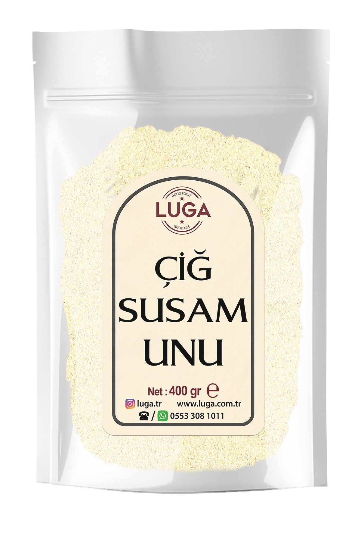 Luga Çiğ Susam UNU 400 gr - Katkısız, % 100 Doğal, Yeni Mahsul, Elenmiş