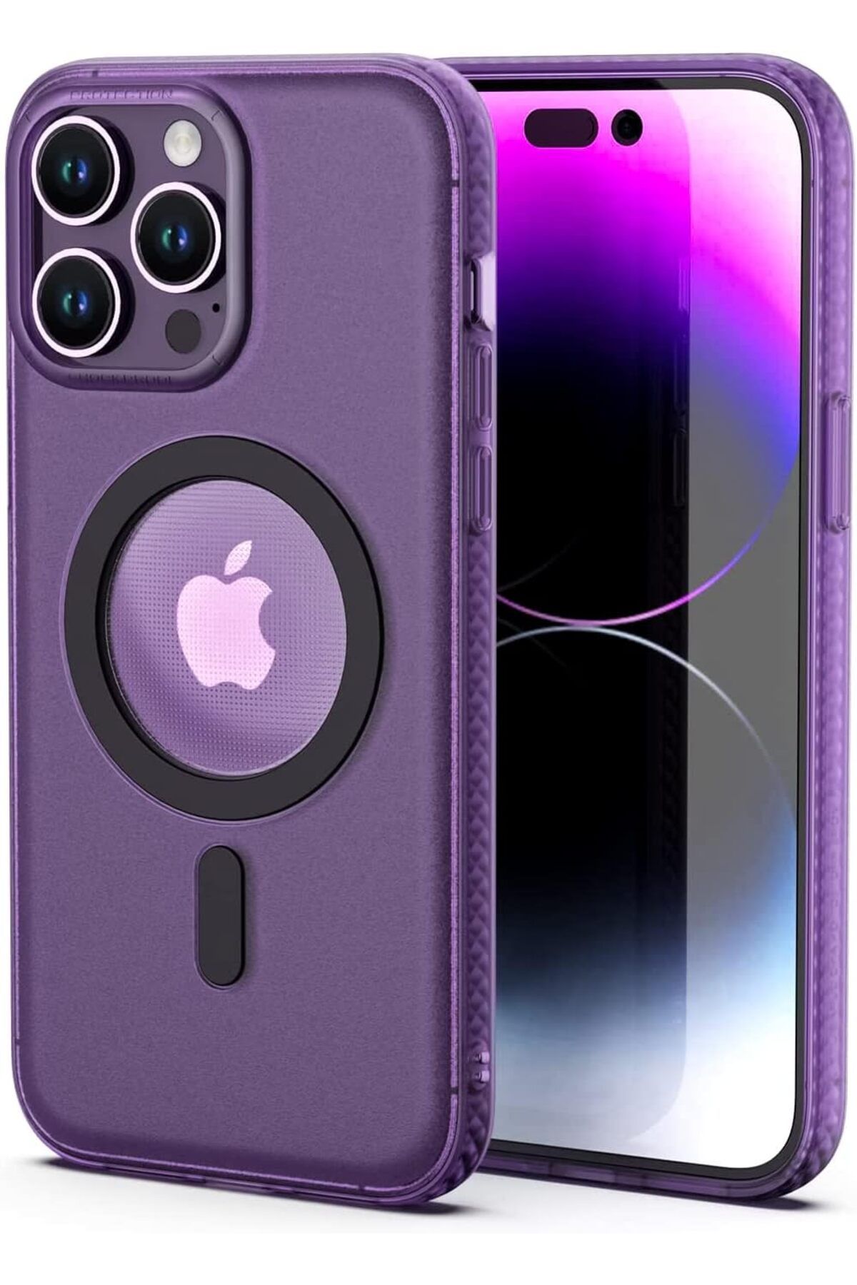STOREMAX bystoreby İphone 14 Pro Max Sapphire Serisi Magsafe ile Uyumlu Arkası Mat Sert Polikarbonat Kenarl