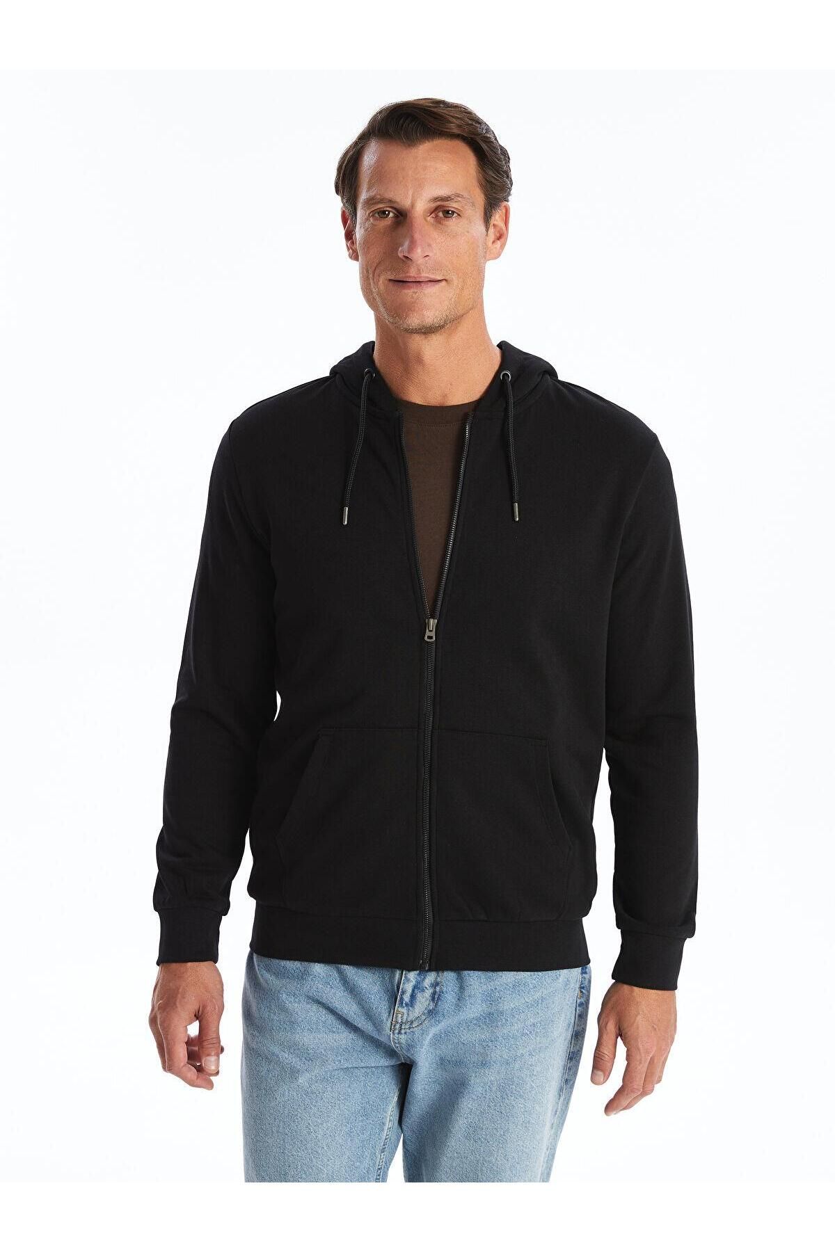 LC Waikiki-LCWAIKIKI Classic Hooded Long Sleeve Men's Zippered Sweatshirt 3