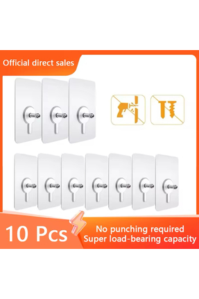 Hombak 10 Adet İz Bırakmayan Vida Çıkartması Elbise Askısı Rafı Takı Askısı Ç...