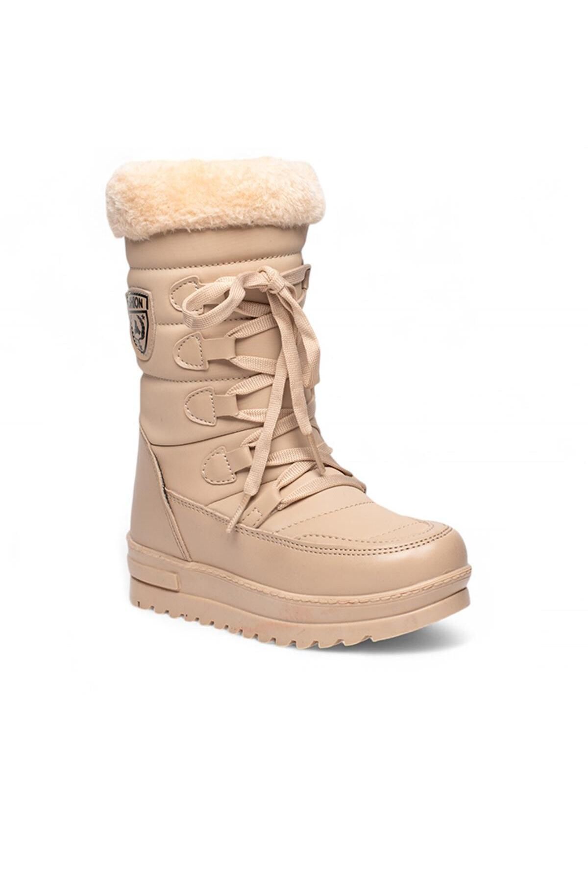 iskarpino-Beige Girl's Boots - Wool Snow Boots 995 2