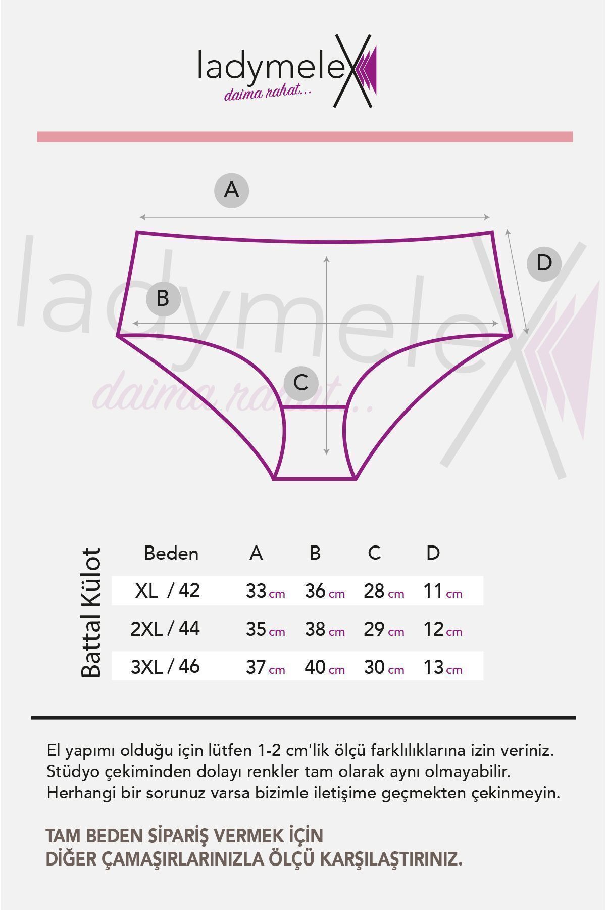 LadyMelex-Chiloți supradimensionați pentru femei cu talie medie înaltă - somon/visiniu/albastru marin 5 buc 3