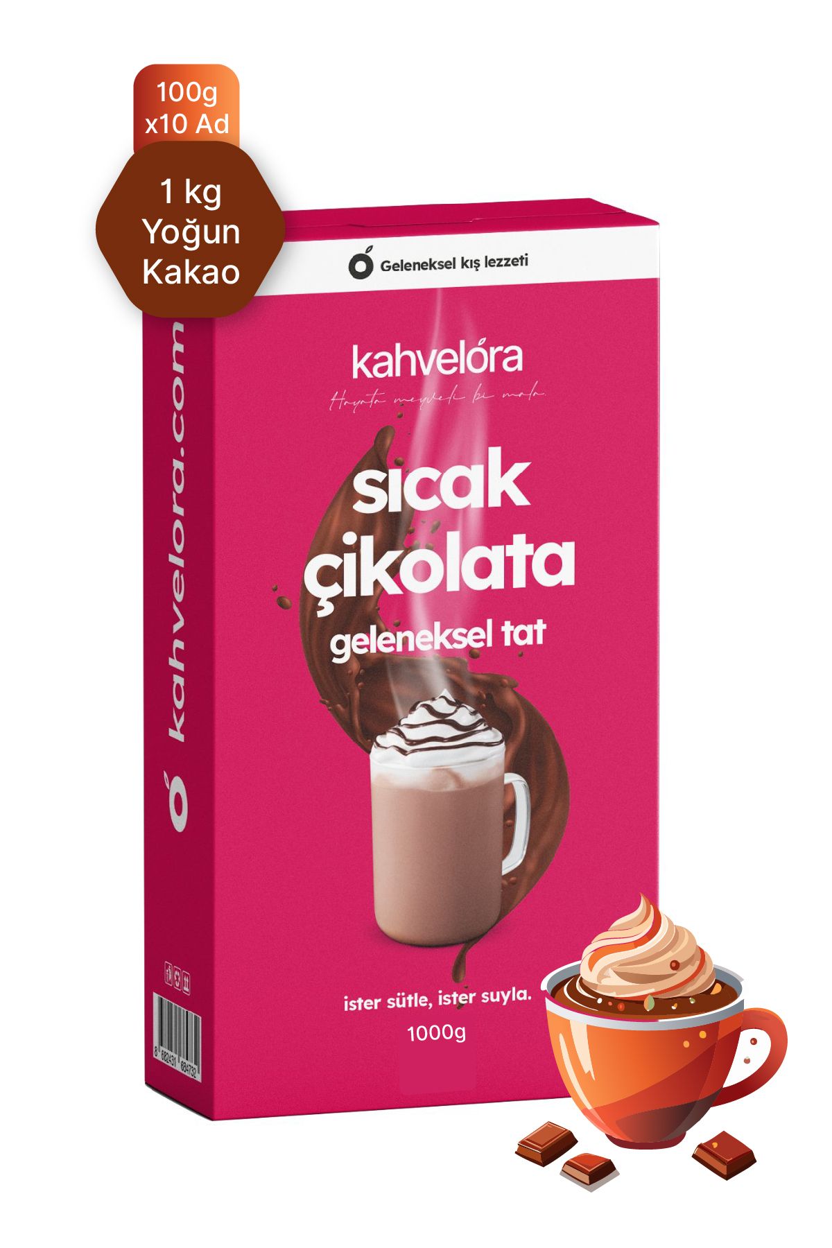 kahvelora 1 kg Toz Sıcak Çikolata - Yoğun Kakao Keyfi - 1000g