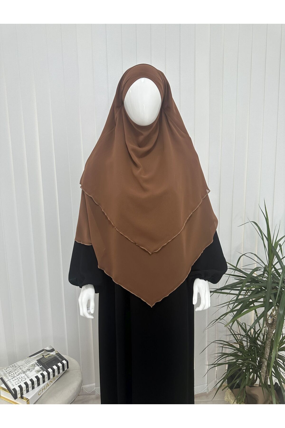 erasra class-Brick Colored Three-Layer Multi-Siphon Souffle Scarf - Lace-Up and Veiled Kimar Ready 1