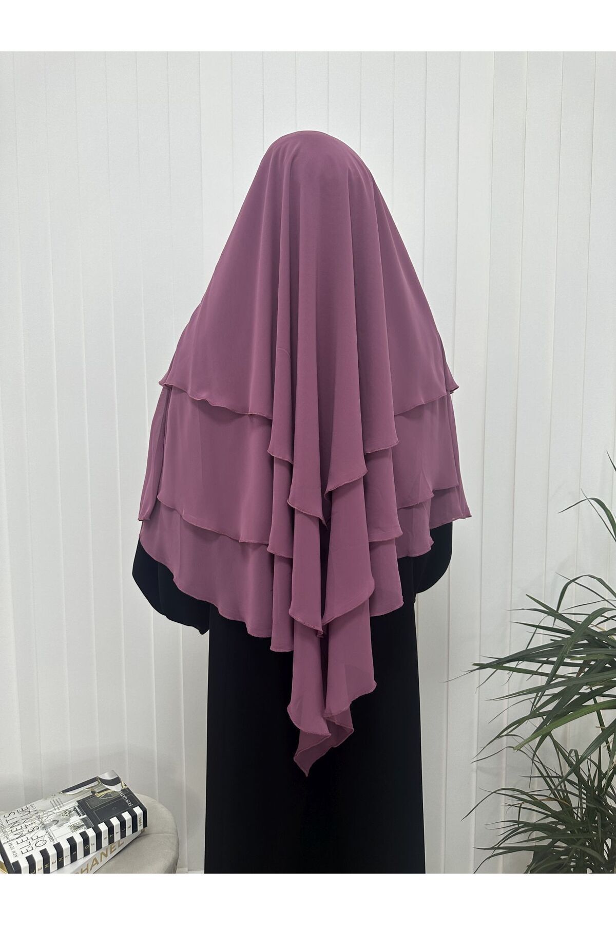 erasra class-3-Layer Multi-Siphon Souffle Scarf - Khimar Ready, Lace-Up and Veiled Lilac 3