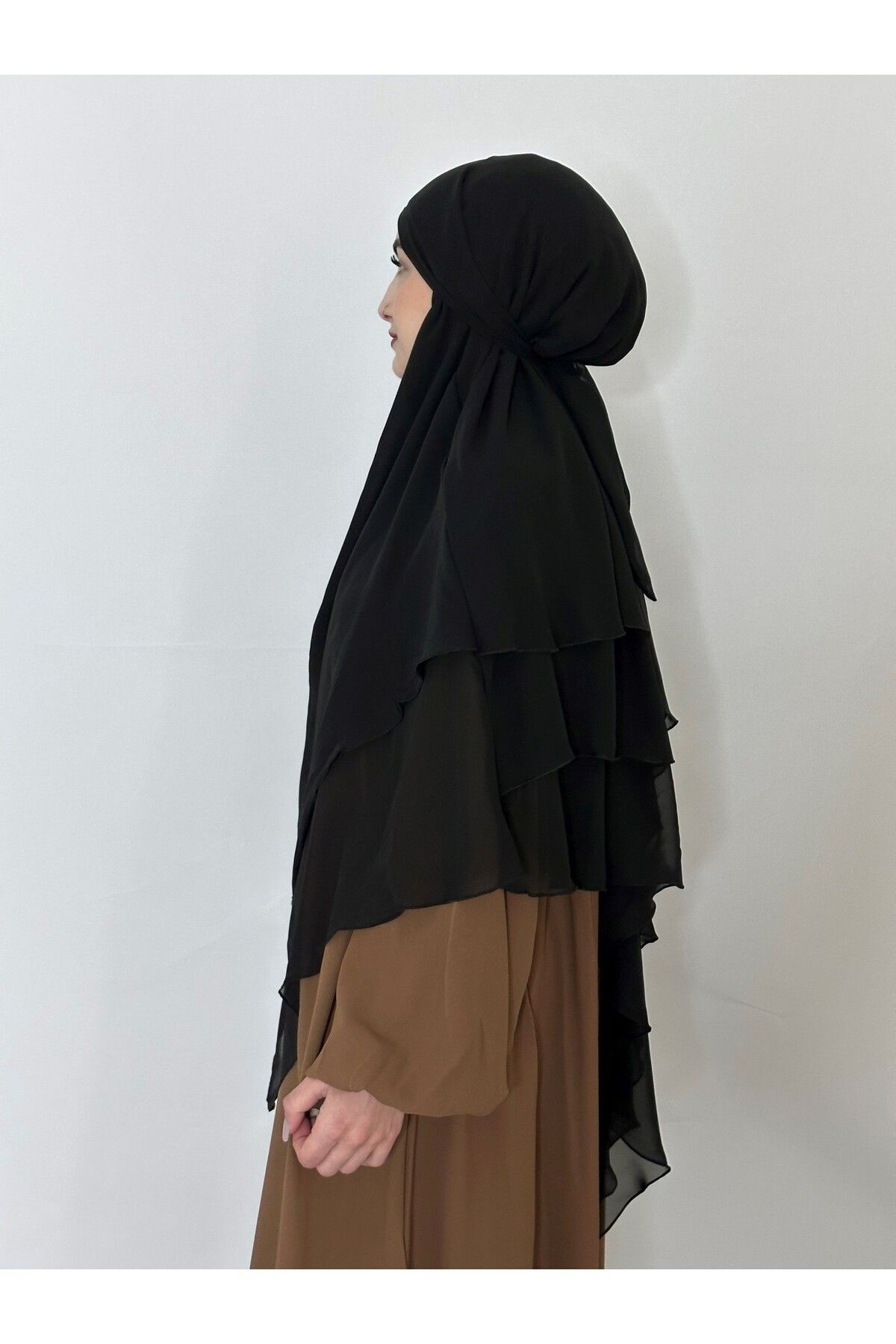 erasra class-Black Siphon Multi-Layer - Lace-Up Kimar Scarf 2
