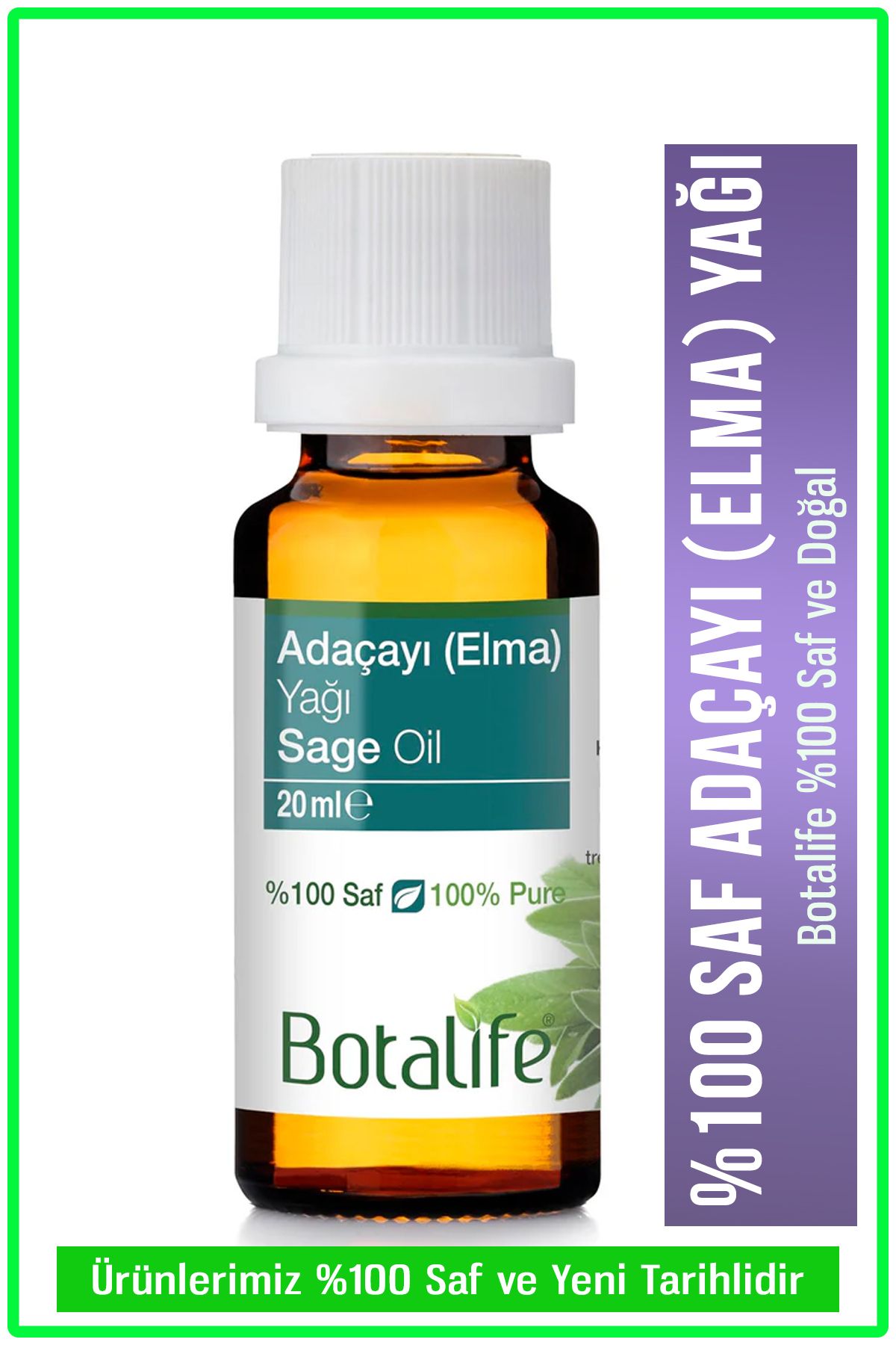 Botalife Adaçayı (Acı Elma) Yağı 20ml - %100 Saf ve Doğal