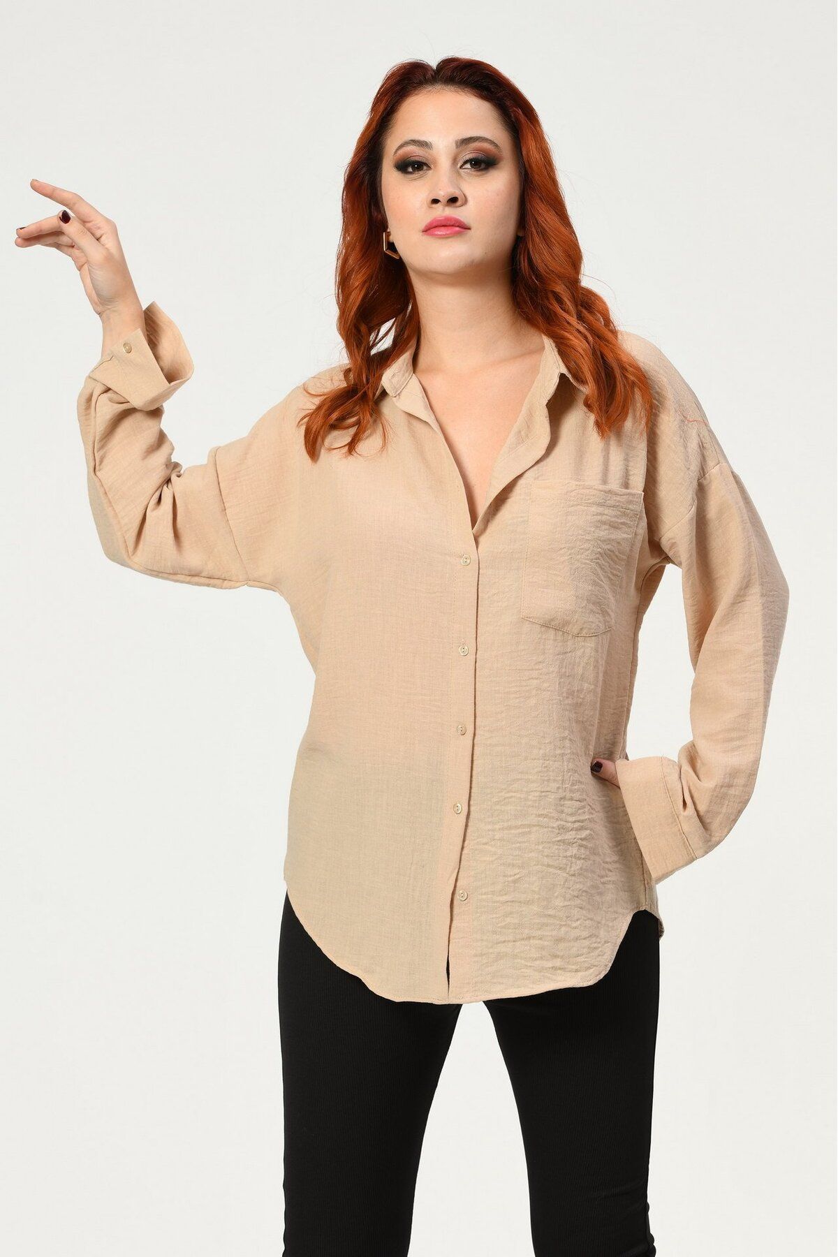 Bigdart-Big Dart Oversize Linen Shirt 2