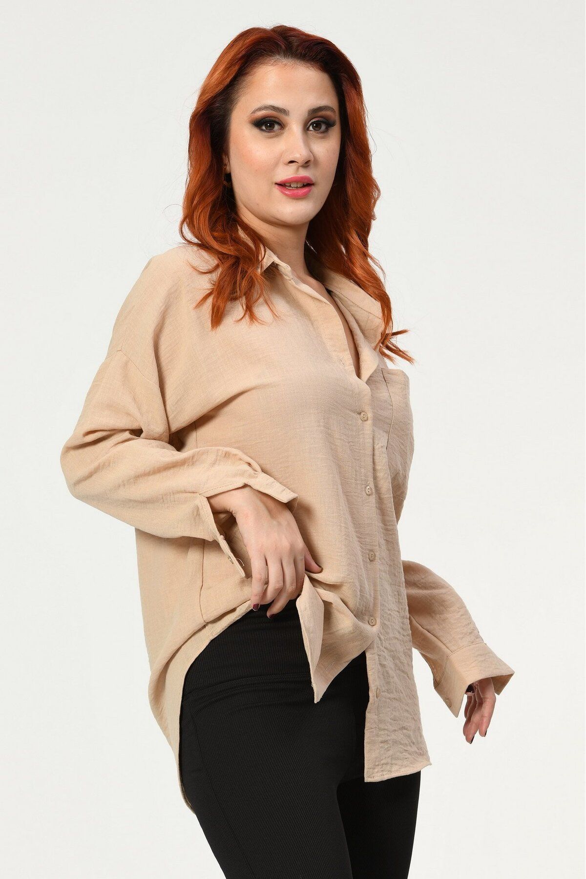 Bigdart-Big Dart Oversize Linen Shirt 3