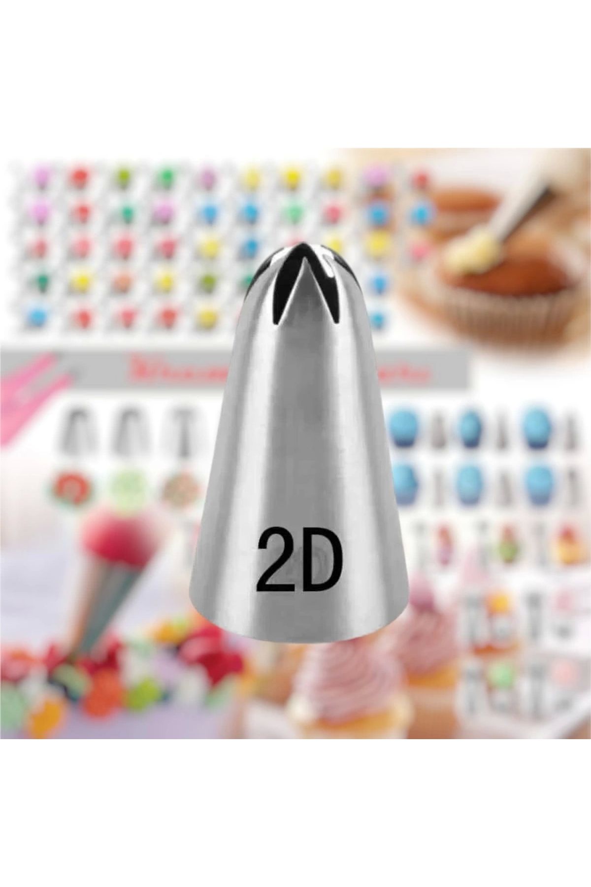 artizanmutfak Büyük Boy Kapalı Yıldız 6 Diş Krema Duyu 25x13x44 Mm | İthal Krema Torbası Hediye (DY-2D)