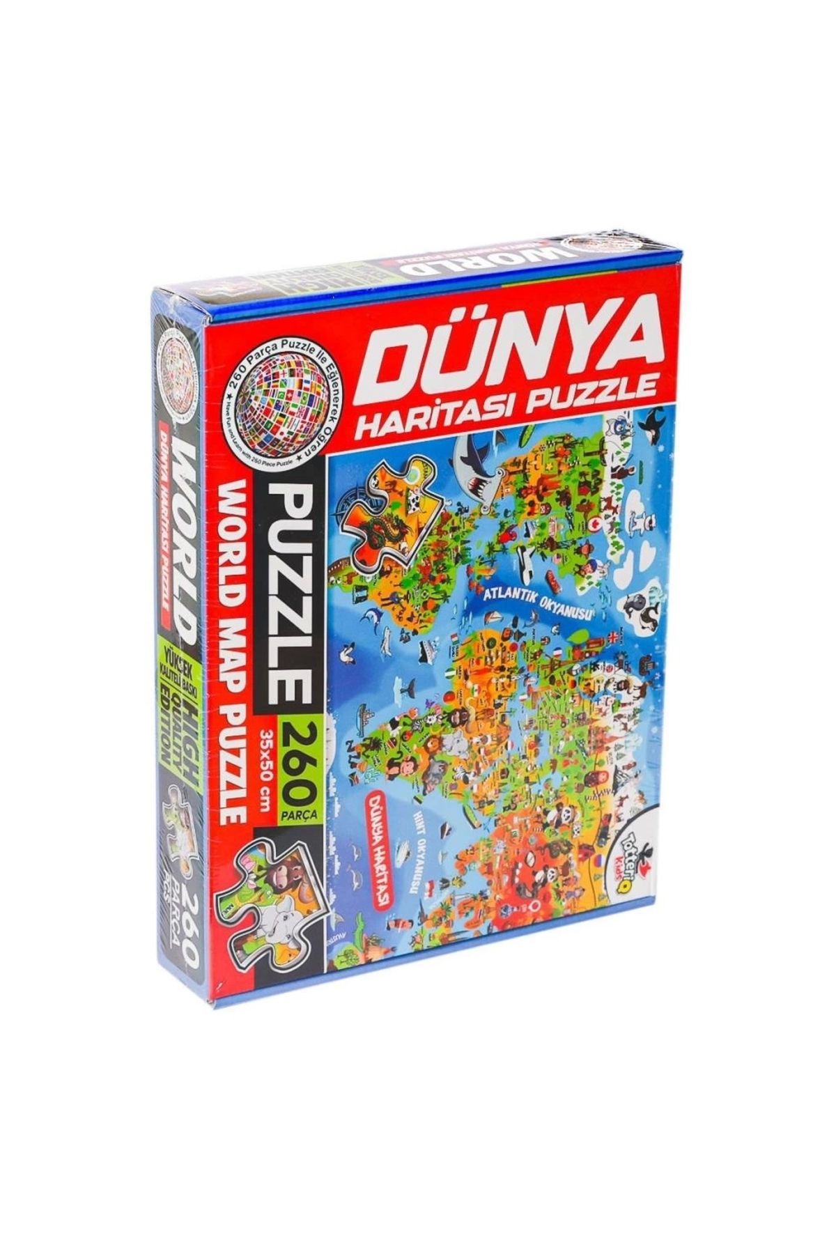 Basic Fun Çocuk 7375 Dünya Kültür Haritası Puzzle -Totteriq