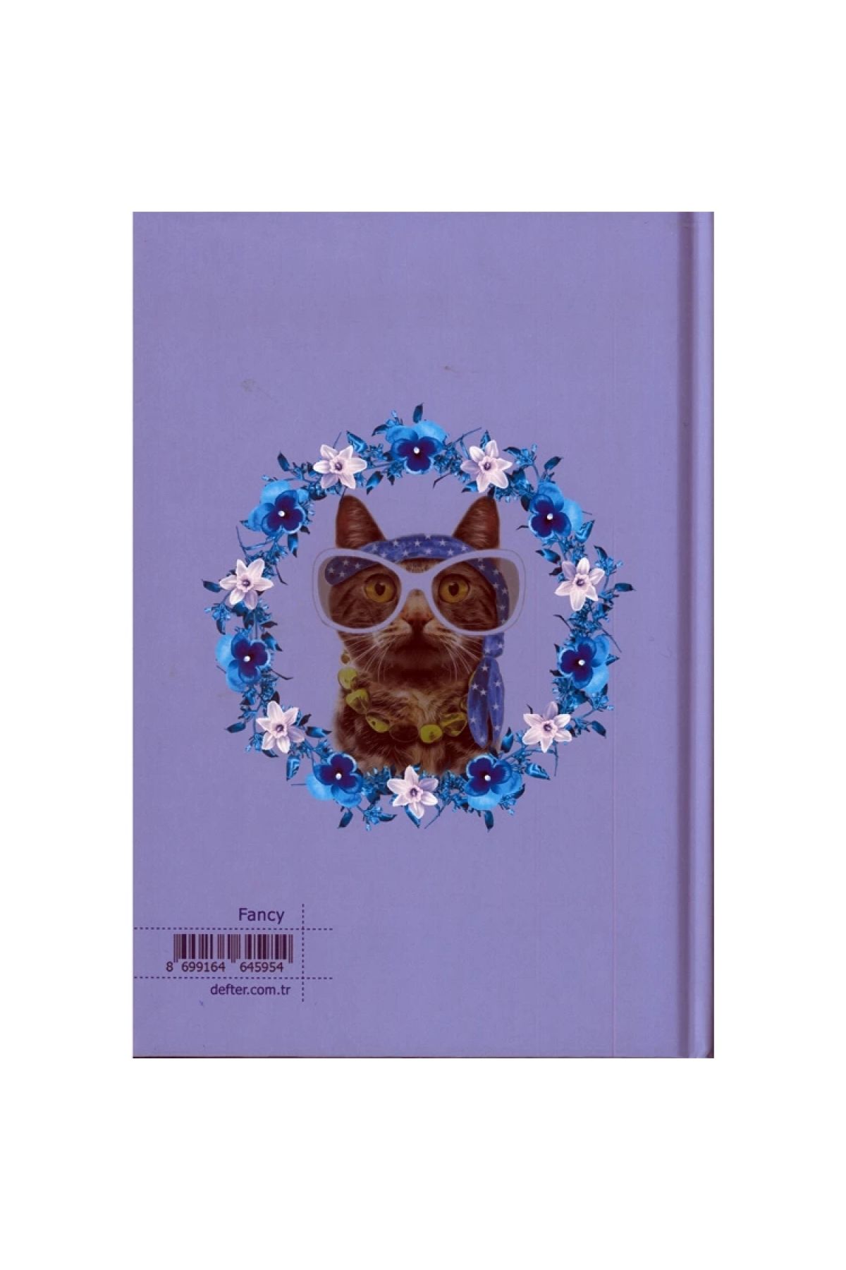 DEFFTER-Stylish Silver Colored Animals / Fancy Cat A5 Lined Notebook - 96 Yp 2