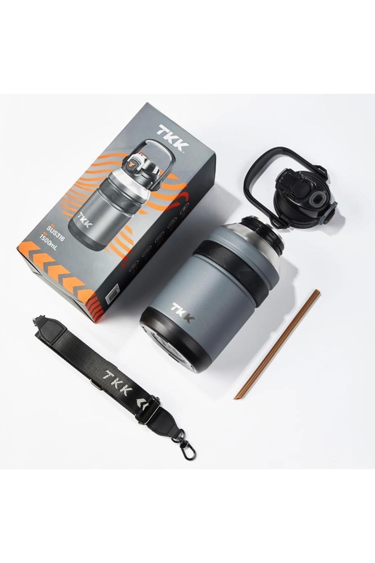 قمقمه کمپ مشکی Vagonlife Steel Thermos T2031 1500ml سیاه TKK