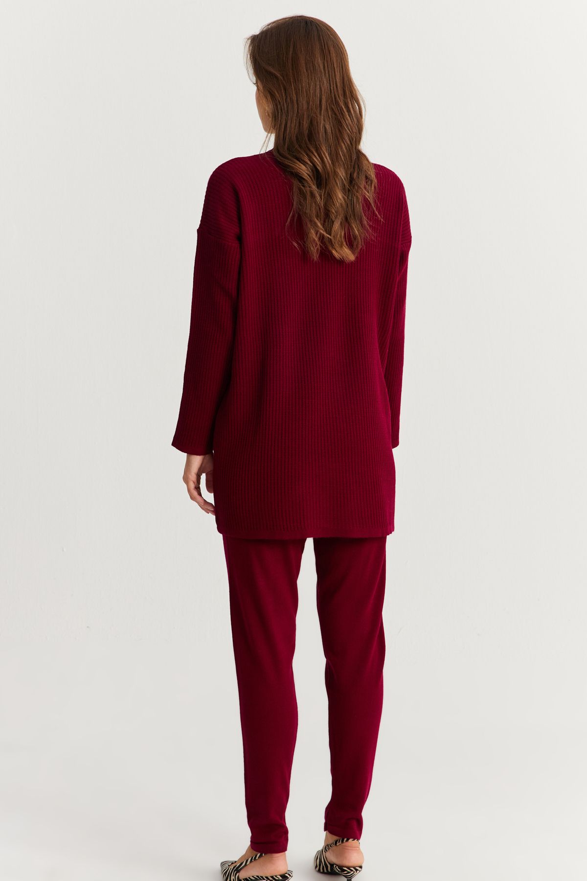 Cool & Modest-Dámská sada pleteniny Claret Red - spodní a horní sada Mnuv9 5
