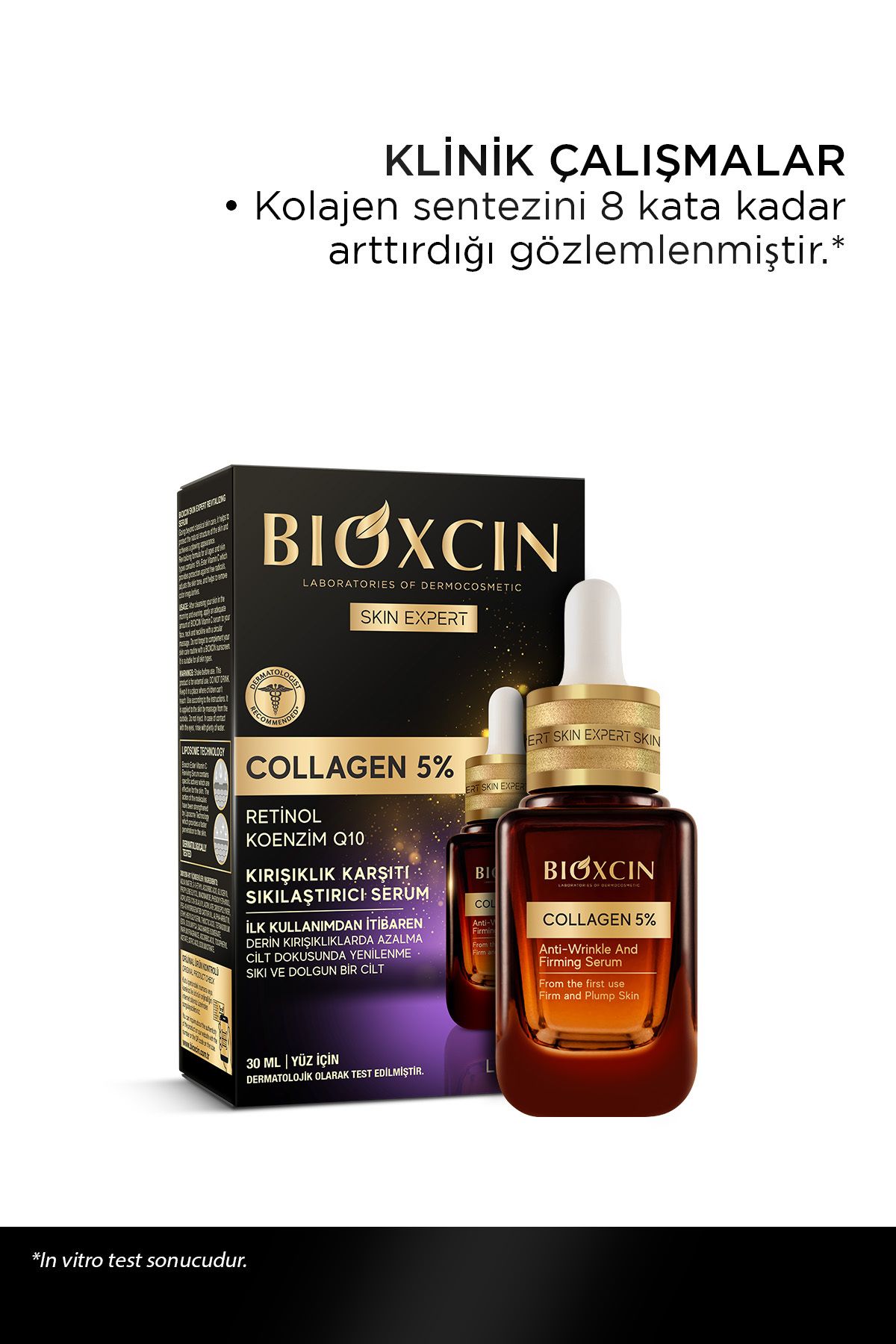 Bioxcin-Collagen 5% Anti-Wrinkle Firming Serum 30 ml - Coenzyme Q10 Retinol 10
