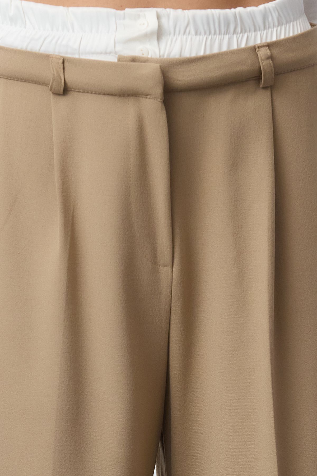 Trendyol Collection-Mink Color Wide Leg Elastic Waist Pants - Twoaw24Pl00273 4