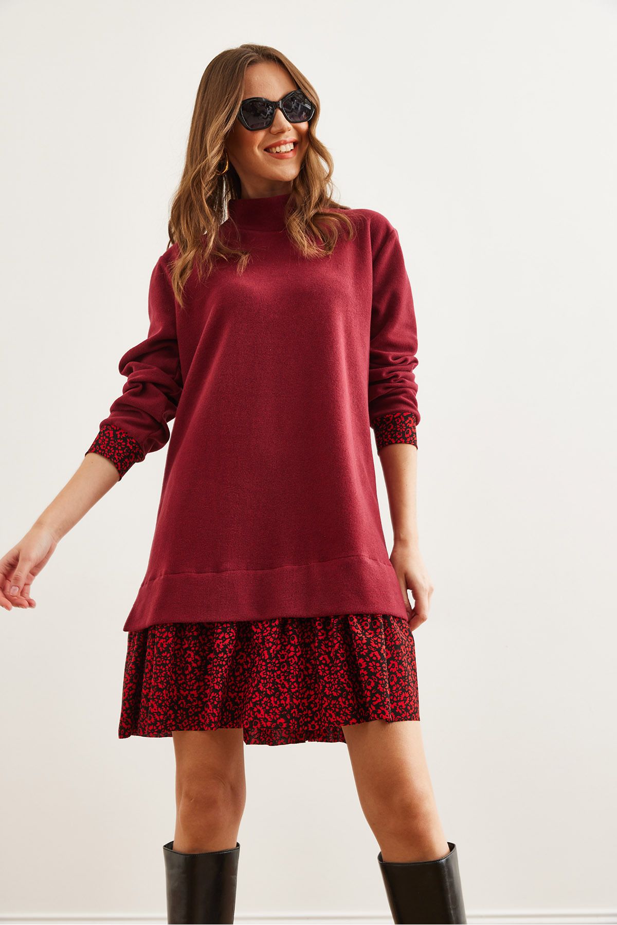 Olalook-Rochie de damă Roșu Burgundy Thessaloniki - ELB- 19000965 2