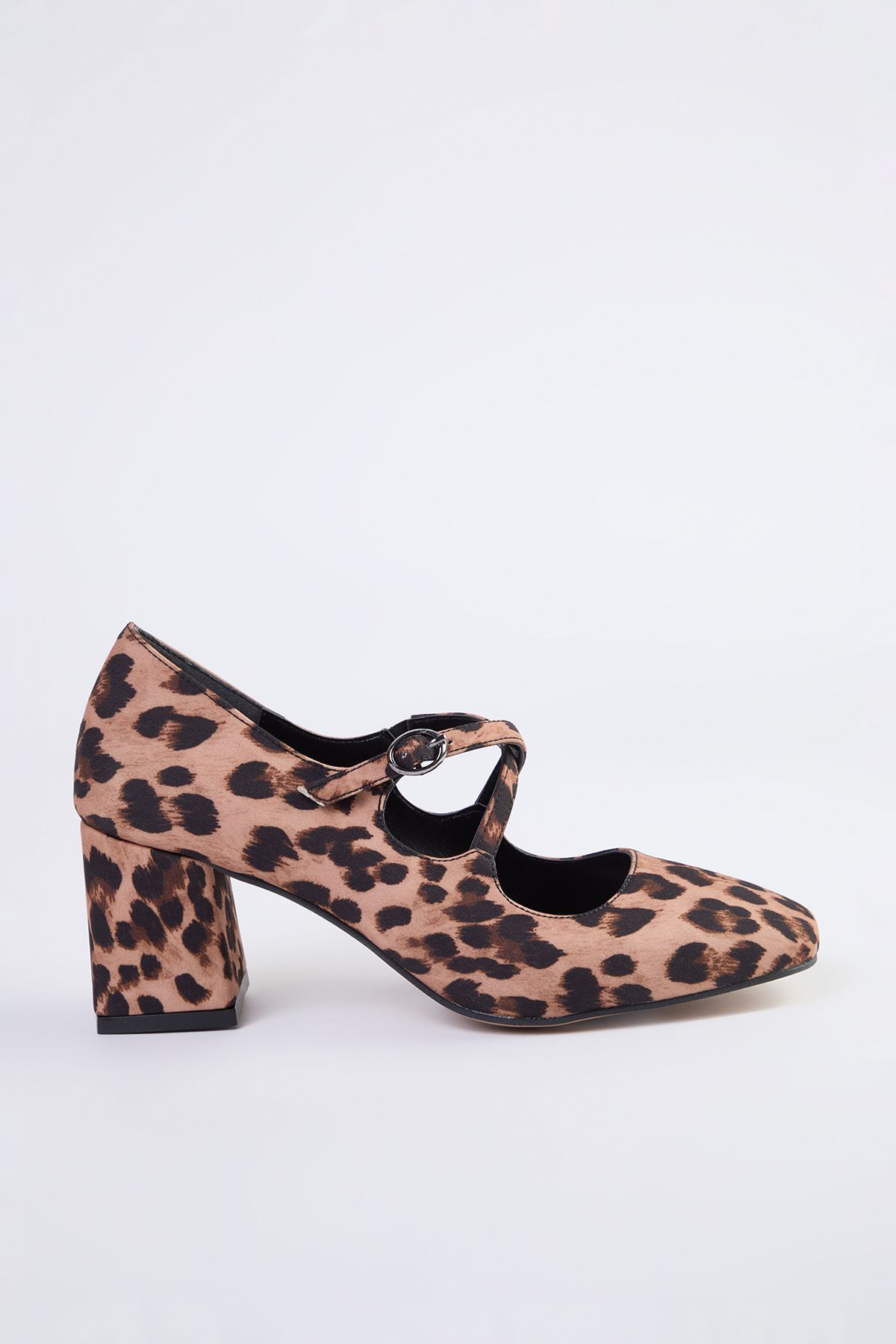 TRENDYOL SHOES-Leopard Print Brown Mary Jane Women's Classic Heeled Shoes Takaw25To00037 4
