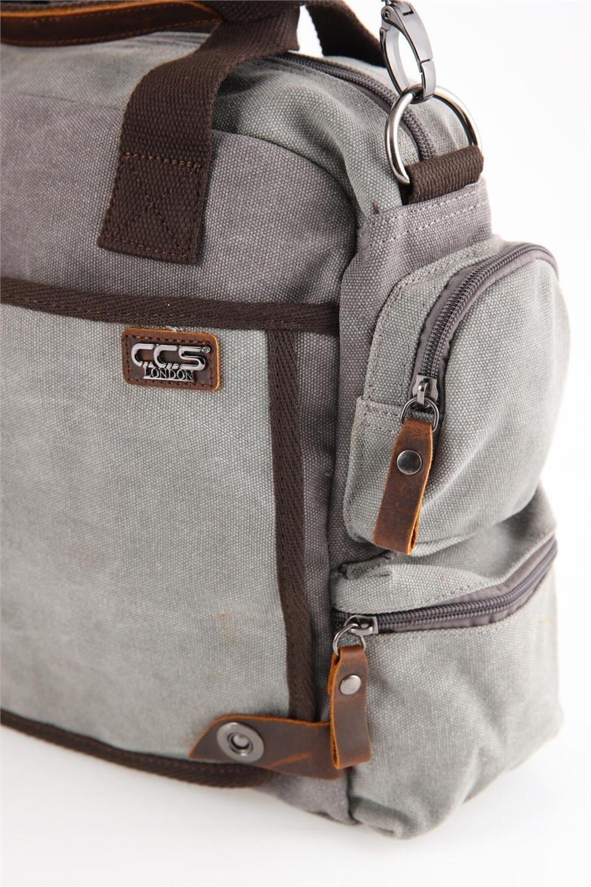 ÇÇS-Gray Ççs Canvas Handbag 6
