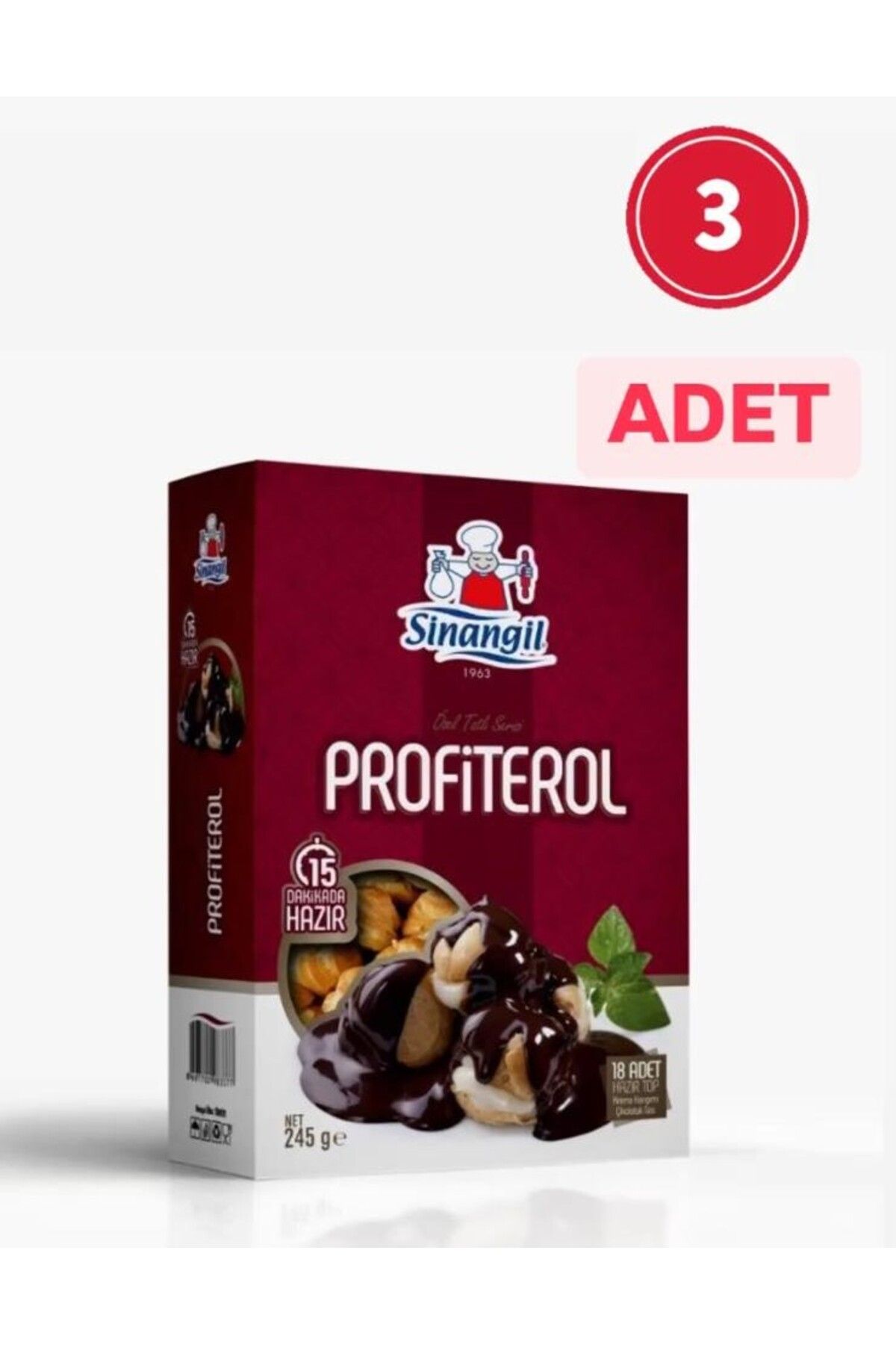 Sinangil SİNANGİL PROFİTEROL 245 gr 18 ADET* X 3 ADET