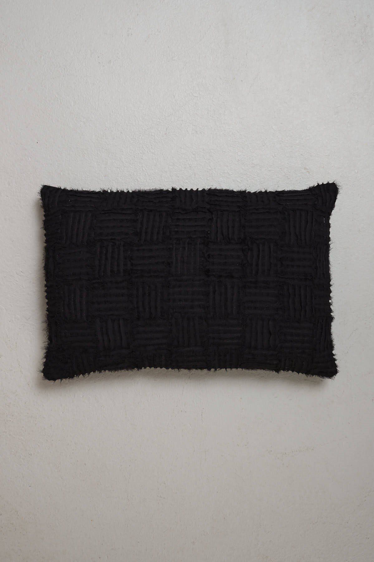 Peraluna-Foam Pillow Chiffon Stripe Knitwear Pillow Case 60X40 cm - Black 1