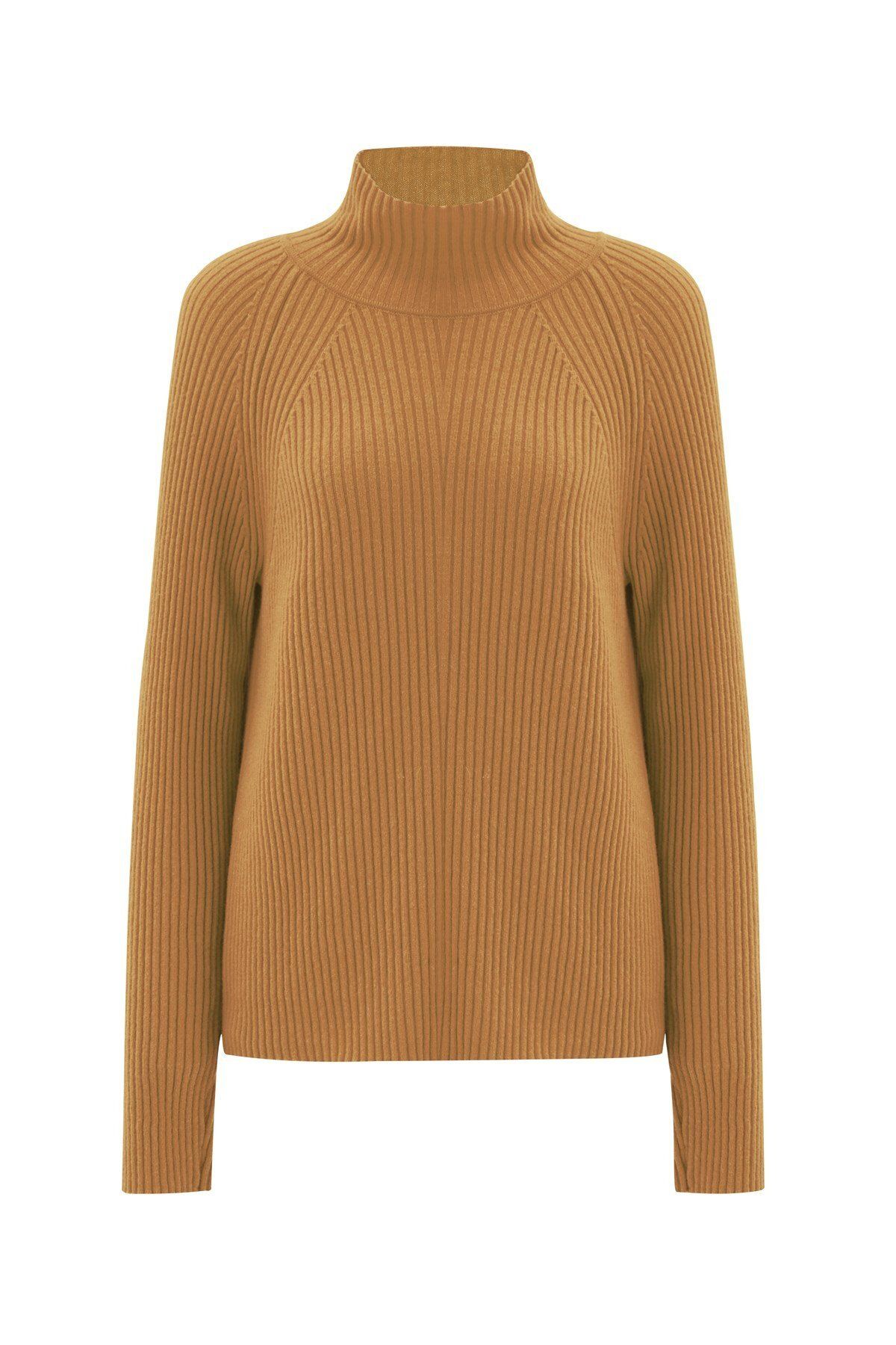 Peraluna-Turtleneck Fit Fit Women's Knitwear Sweater - Camel 7