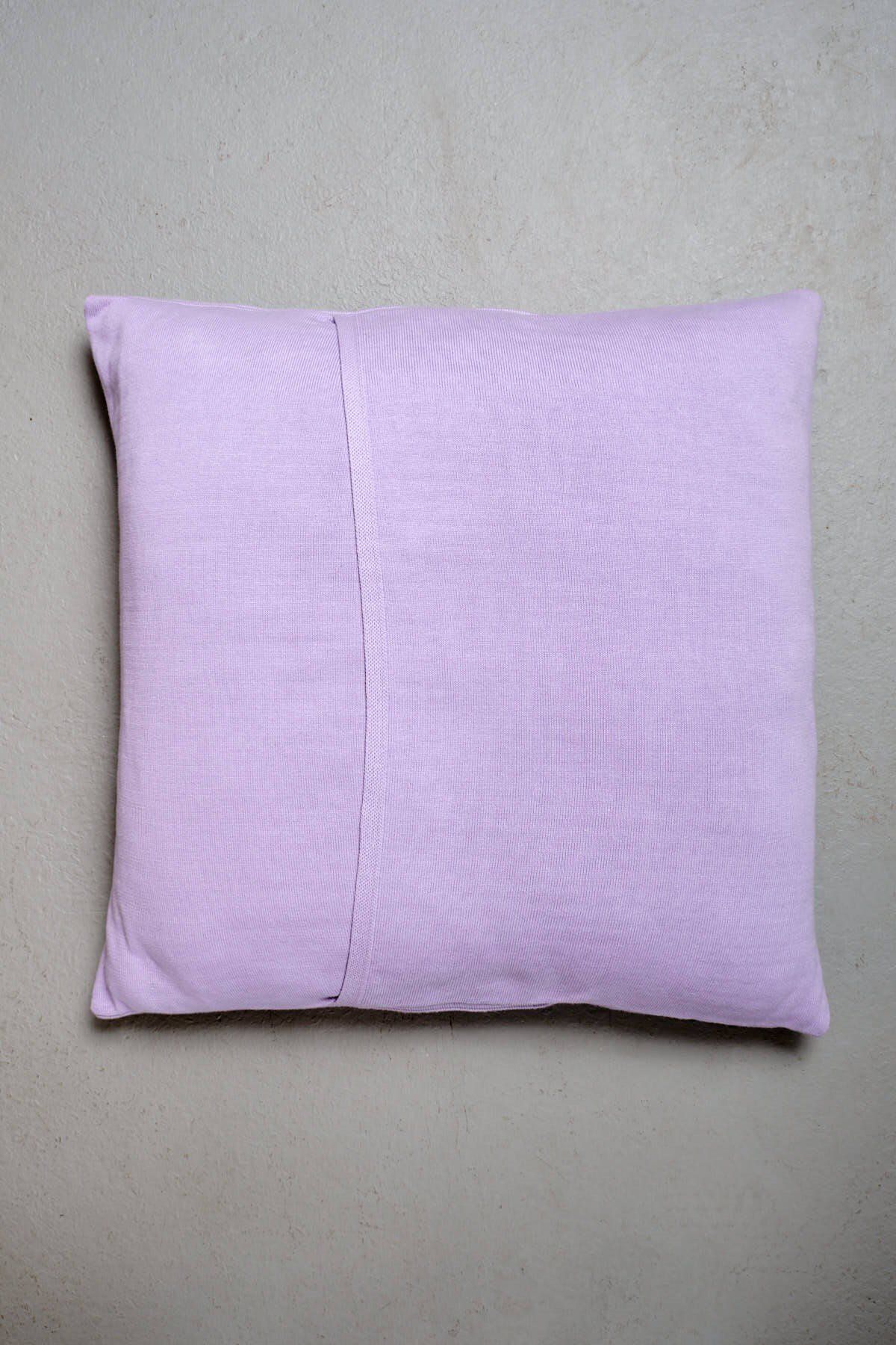 Peraluna-Free Pillow 100% Organic Cotton Knitwear Pillow Case 60X60 cm - Lilac 2