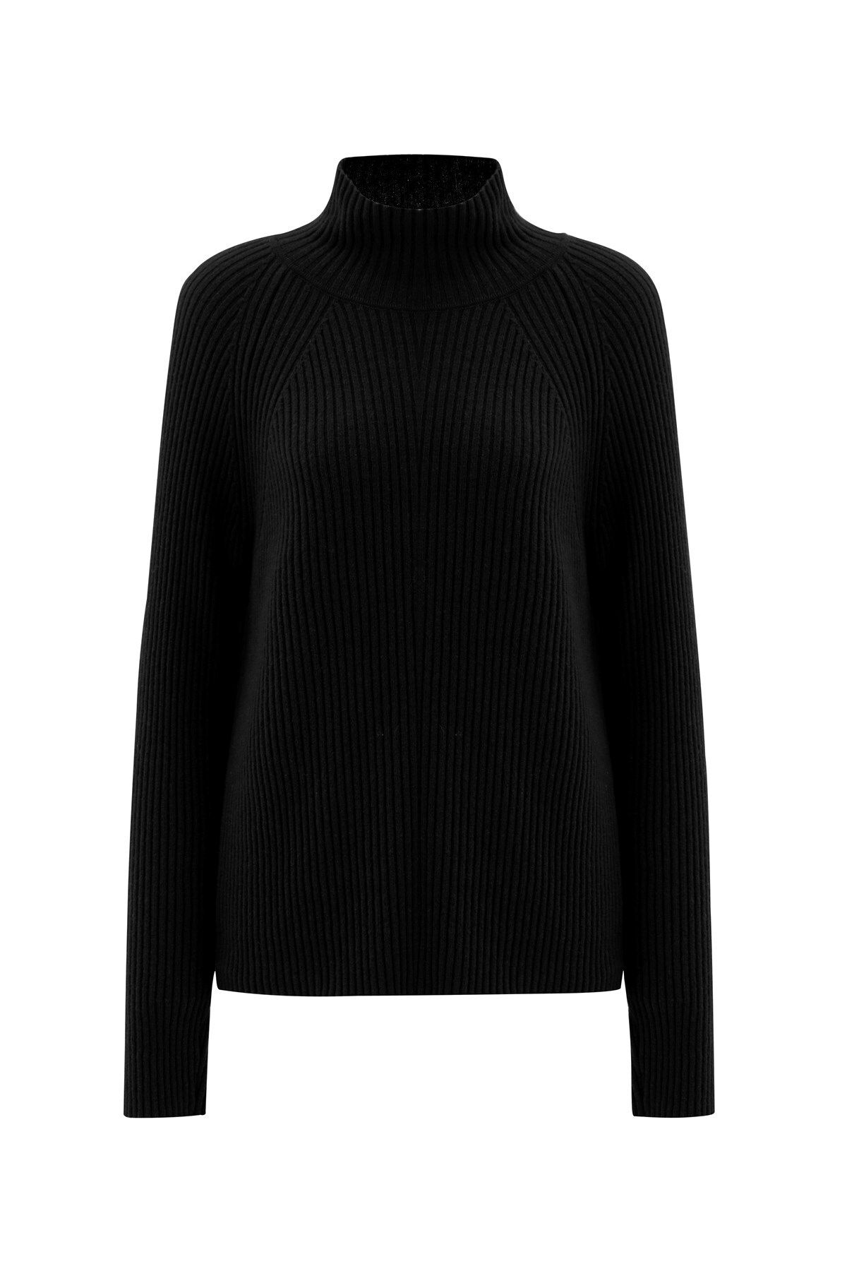 Peraluna-Fit Turtleneck Cashmere Blend Women's Knitwear Sweater - Black 7