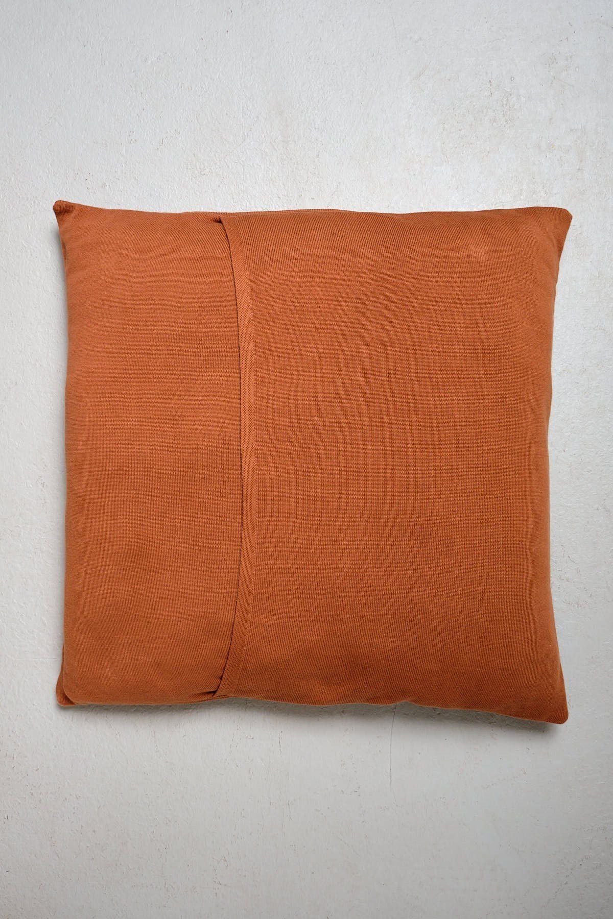 Peraluna-Free Pillow 100% Organic Cotton Knitwear Pillow Case 60X60 cm - Brown 2