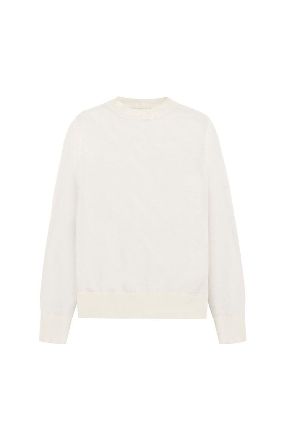 Peraluna-Styleboom X Peraluna CHELSEA PULLOVER Crew Neck Standard Cut Women's Knitwear Sweater - Ecru 5