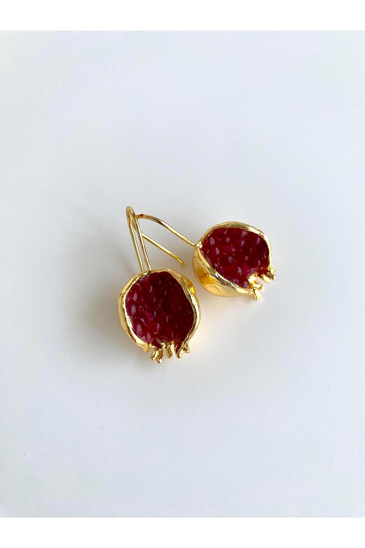 ı feel free more then ever that moment-Special Design Natural Stone Pomegranate Abundance Earrings 5