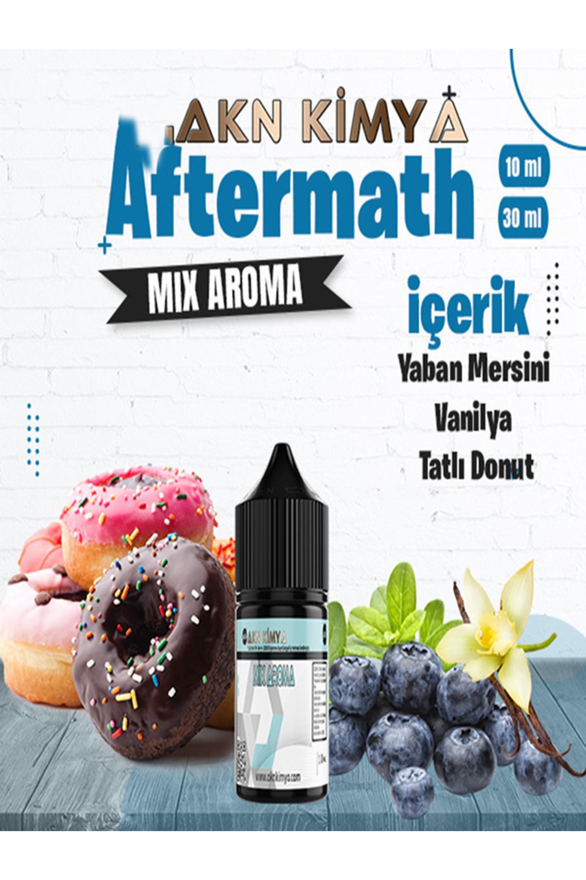 akn kimya Aftermath Mix Aroma Yabanmersini Tatlı Donut Gıda Aroması 10 ml