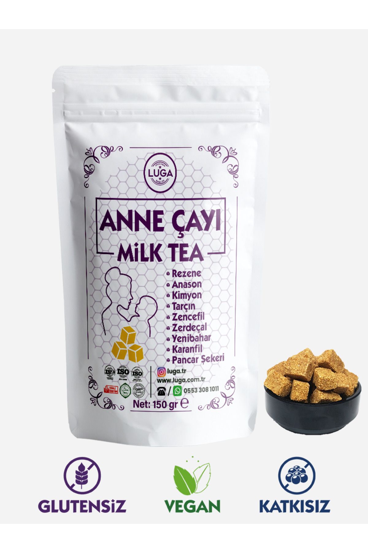 Luga Anne Çayı Milk Tea 150 gr - Emziren Anneler İçin Süt Arttırıcı Küp Çay