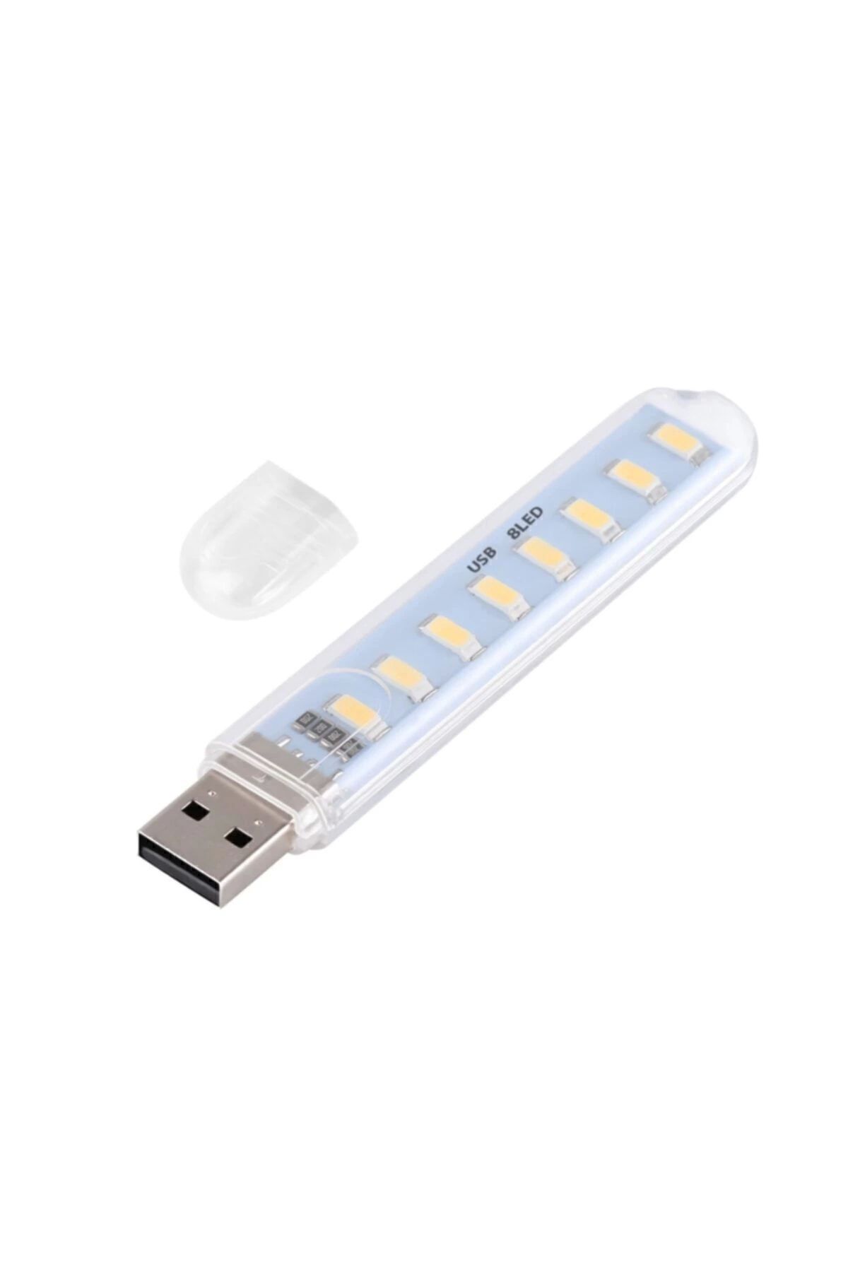 ZAUSS 8 Led Beyaz Işık Taşınabilir Mini Usb Led Lamba 5730 Smd Kamp Stick Led