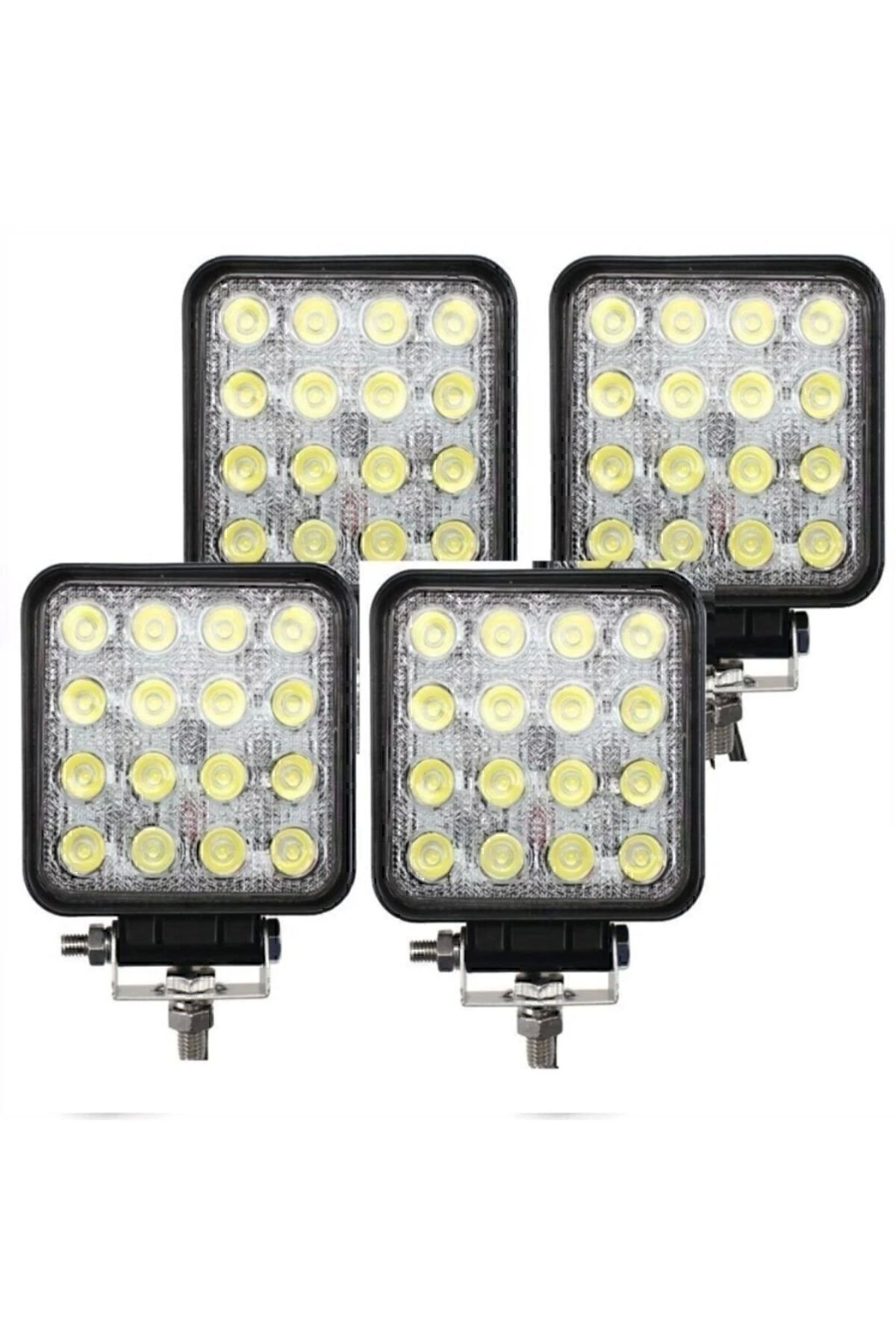 Yağmur 4 Adet 16 Ledli Off Road Çalışma Ve Sis Lambası 48watt 12 & 24 Vo