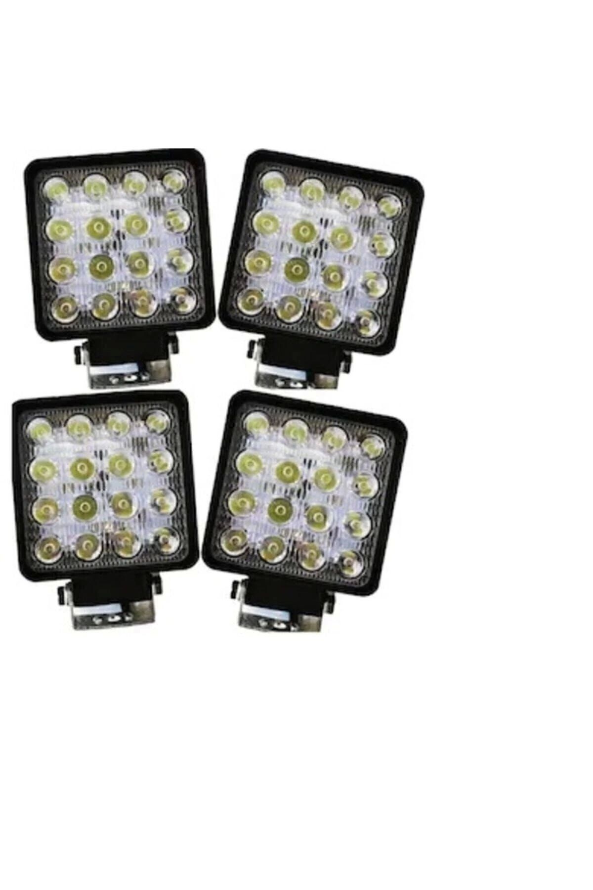 Genel Markalar 16 Led Kare Off Road Sis Lambası 4 Lü 11 Cm