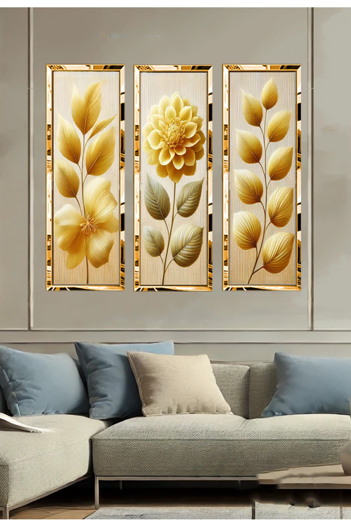 avm19 Pictură Cu Flori Galbene - Capacitate 3l Cu Cadru Din Plexiglas - 10 x 30