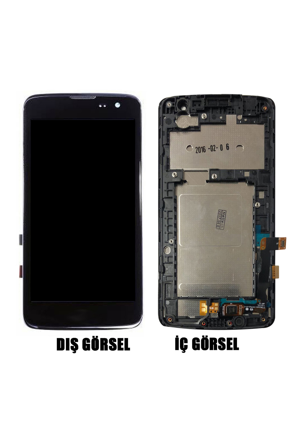Teknonet-Lg K7 K330 Compatible Lcd Touch Screen Slatted - Black 1